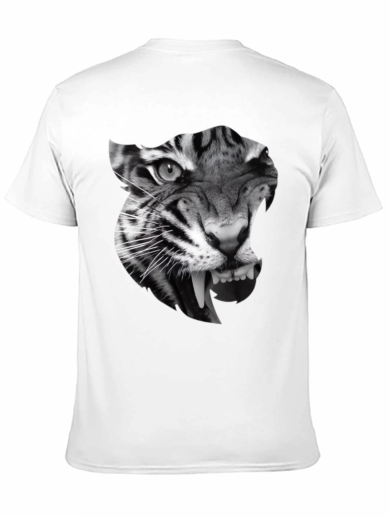 Mens Black T-Shirt with Tiger Graphic