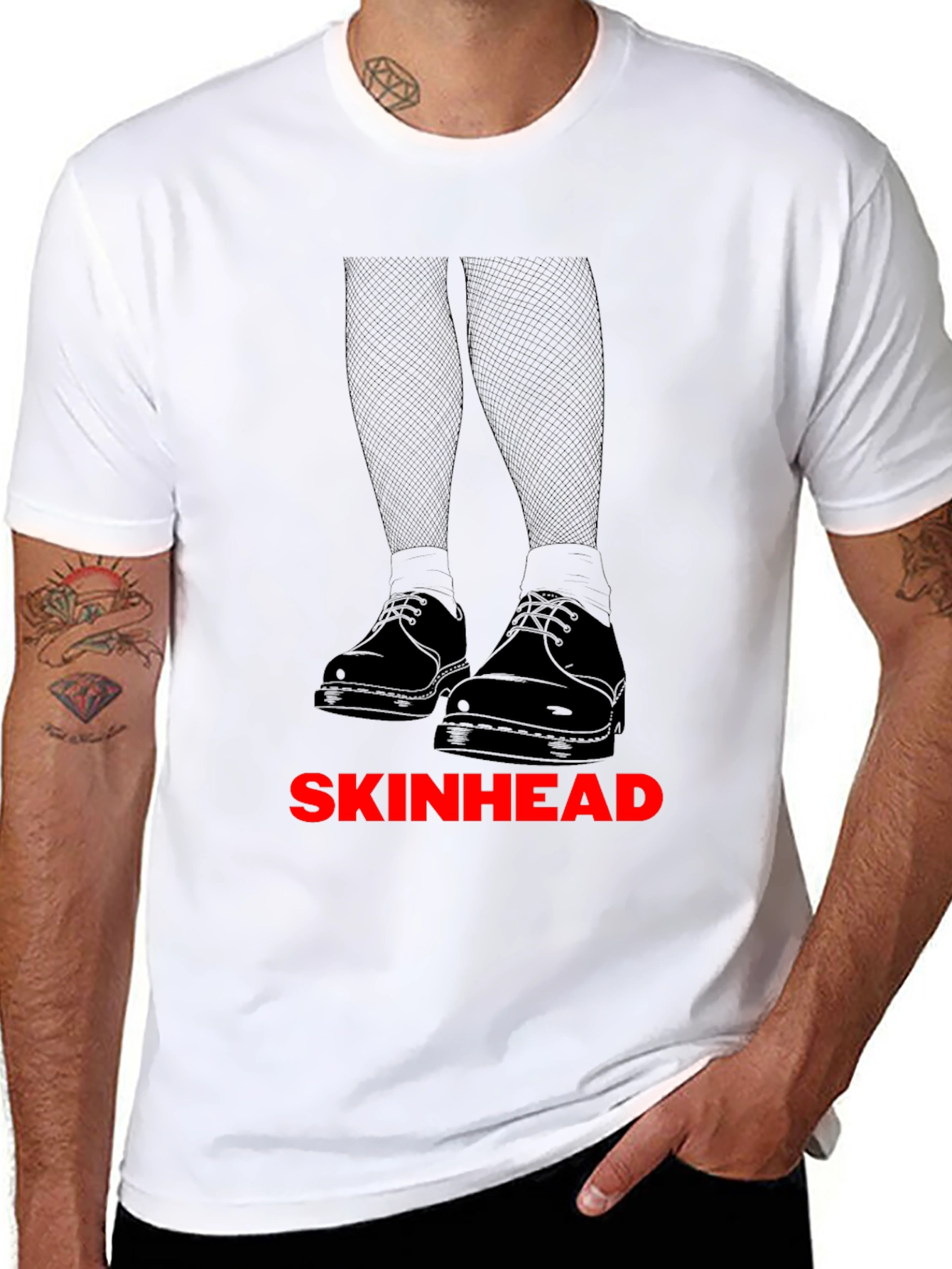 Skinhead Graphic Tee - Black Cotton T-Shirt