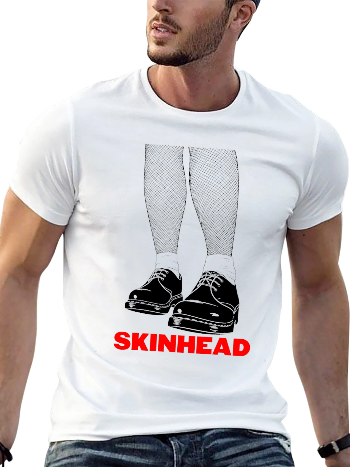 Skinhead Graphic Tee - Black Cotton T-Shirt