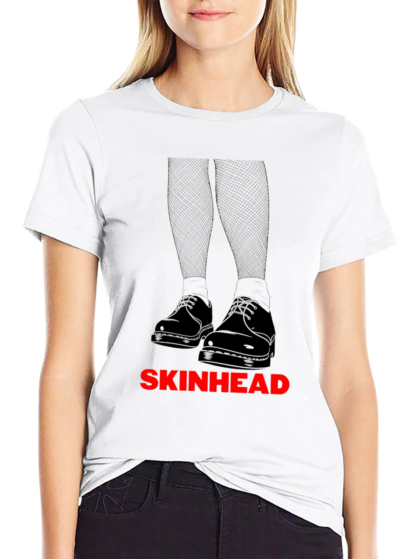 Skinhead Graphic Tee - Black Cotton T-Shirt