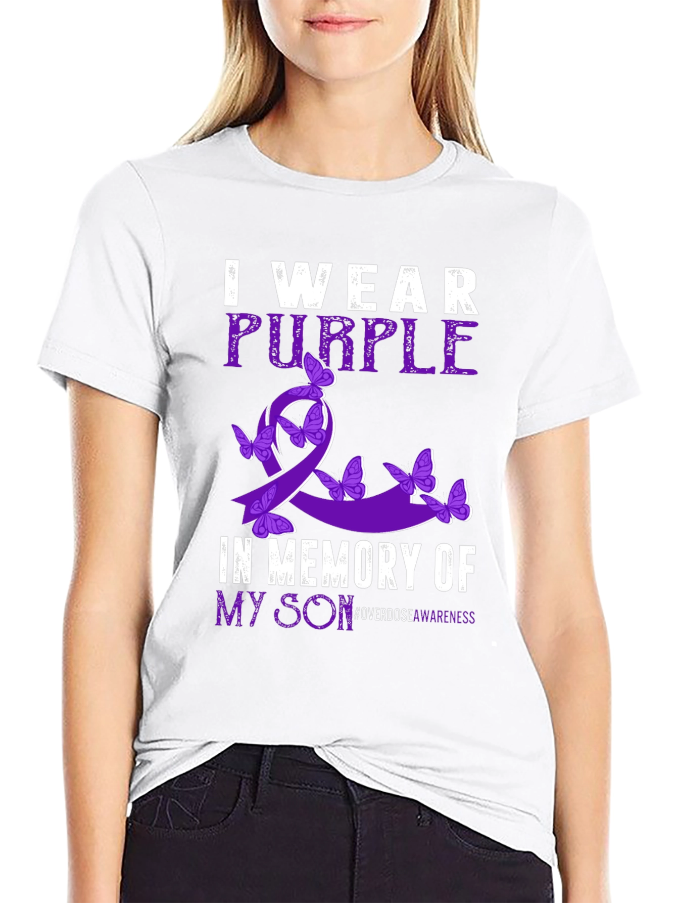 Purple Ribbon Overdose Awareness T-Shirt