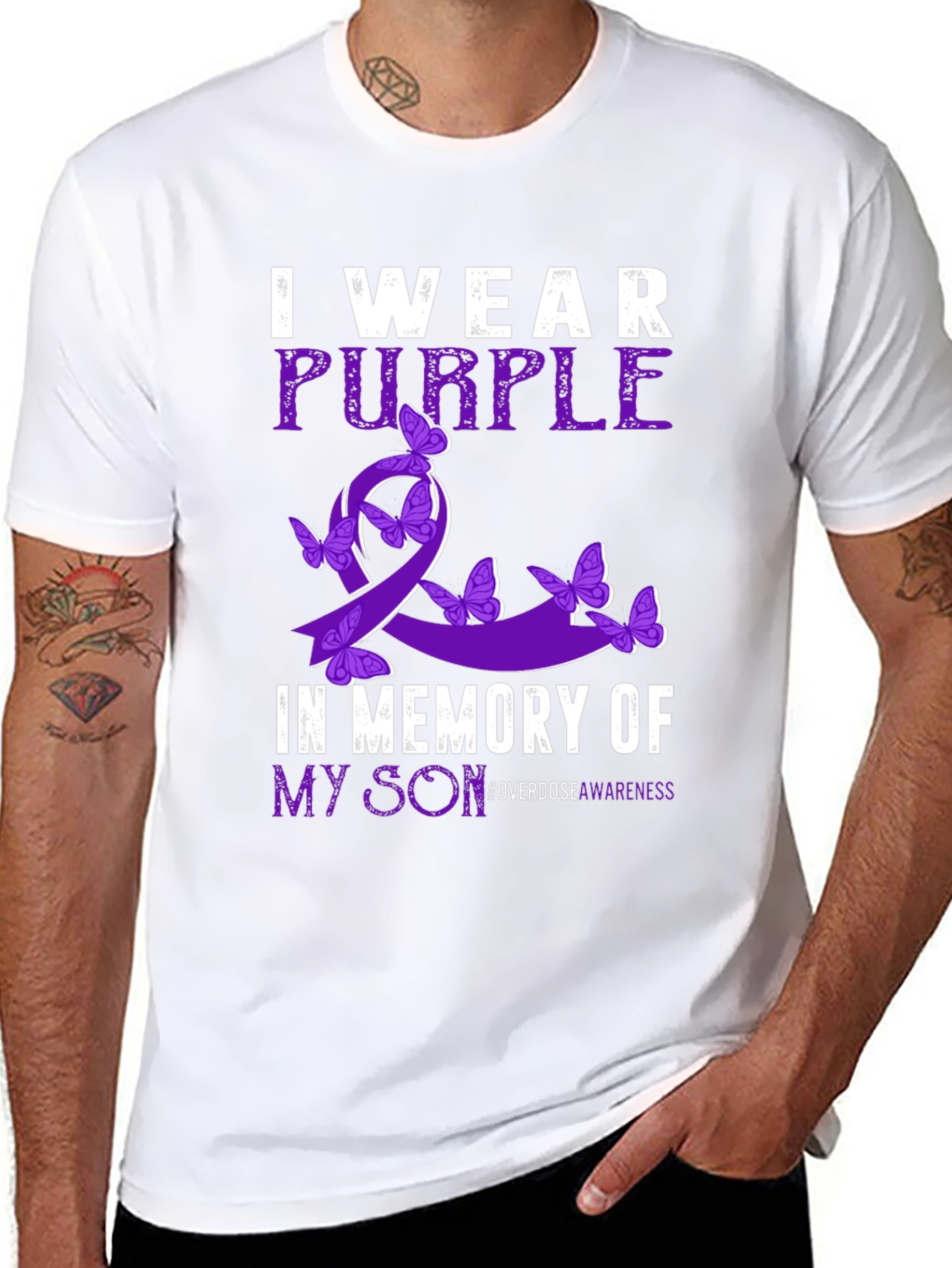 Purple Ribbon Overdose Awareness T-Shirt