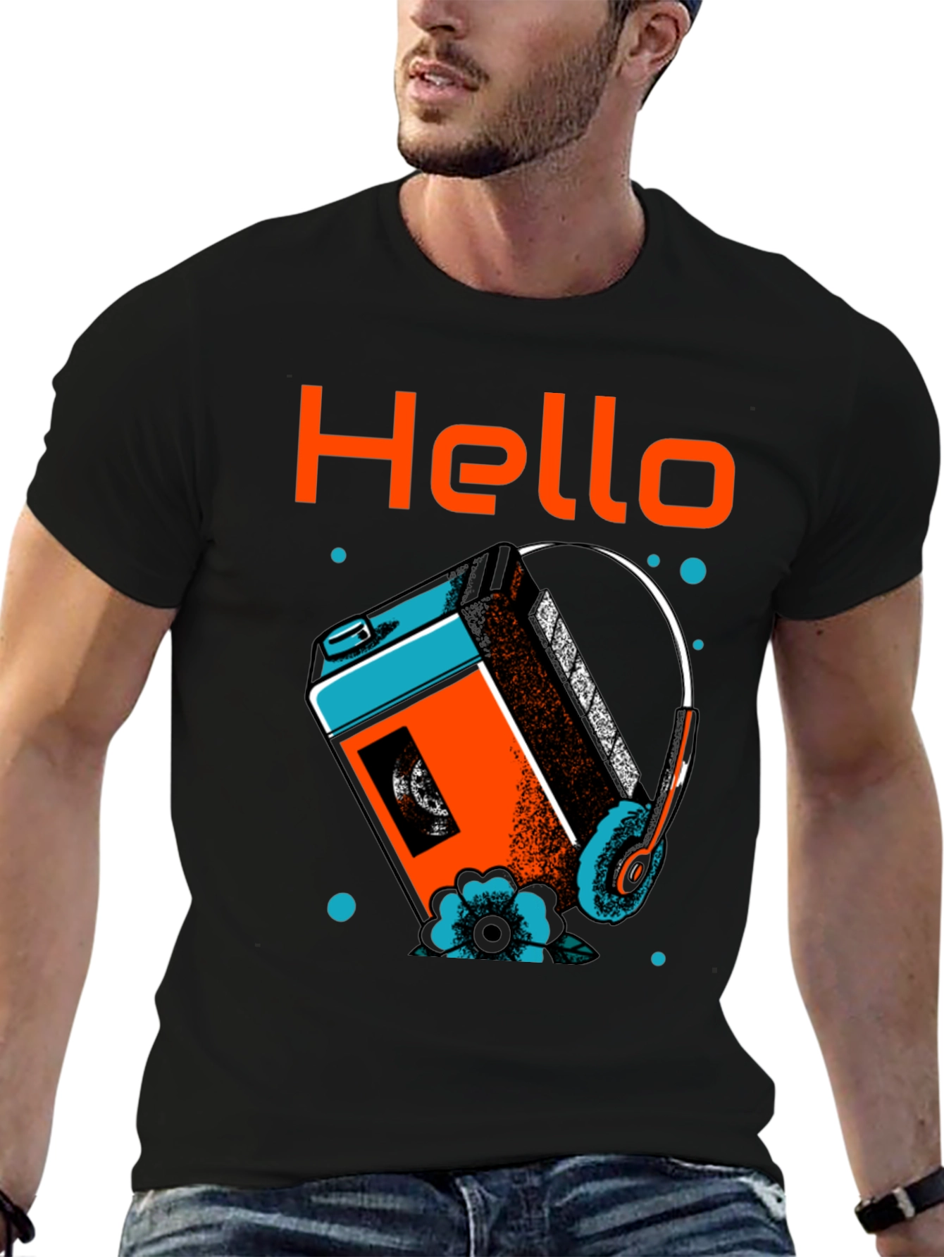 Retro Cassette Player Graphic T-Shirt