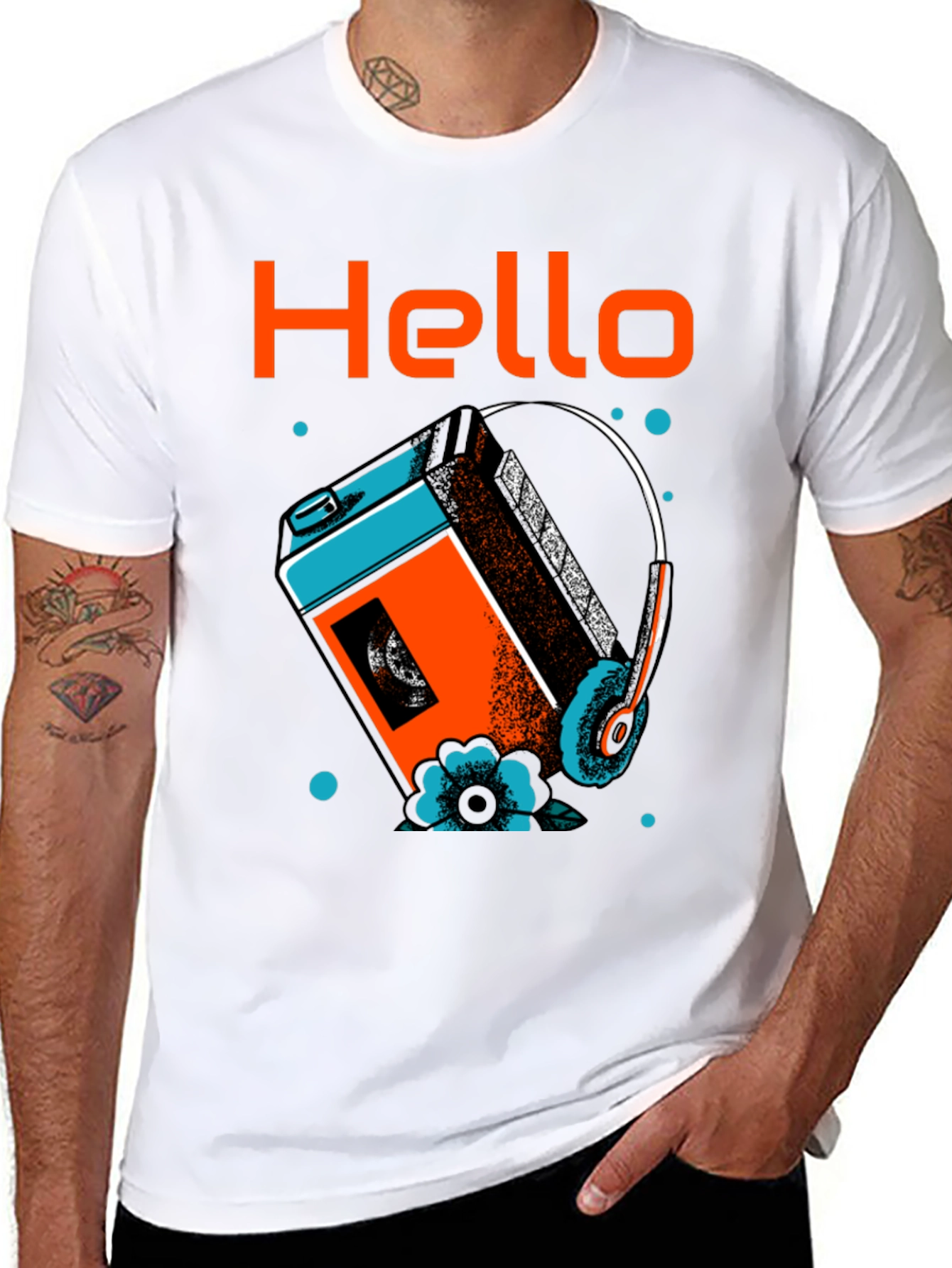 Retro Cassette Player Graphic T-Shirt