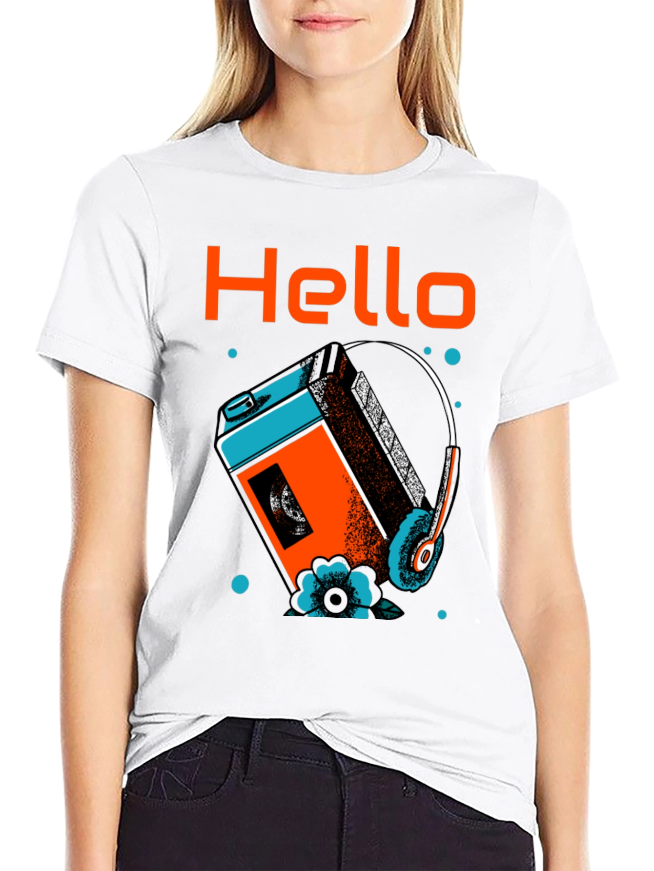 Retro Cassette Player Graphic T-Shirt