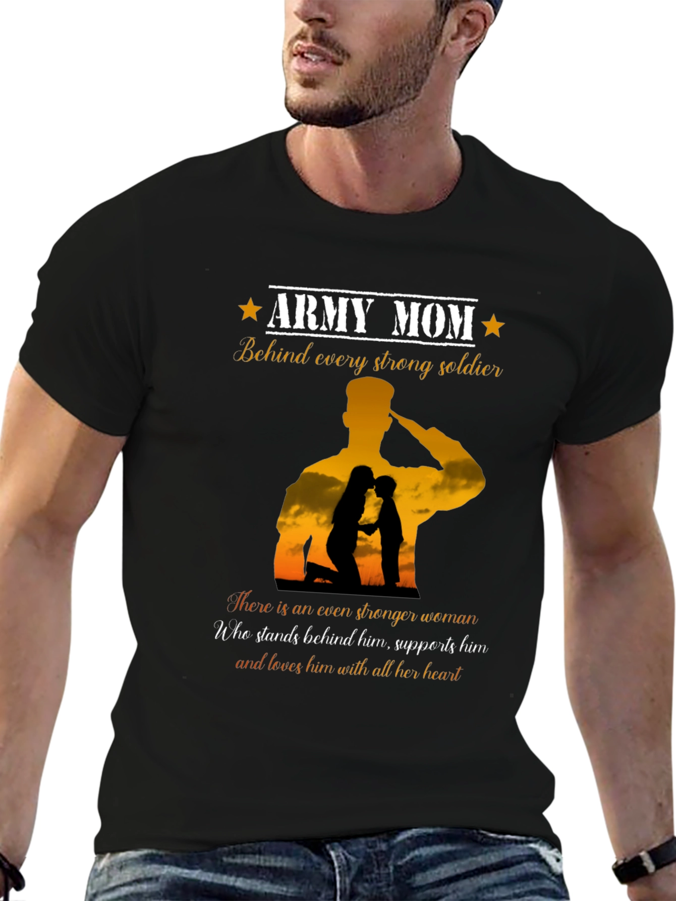 Army Mom T-Shirt - Strong Soldier Support