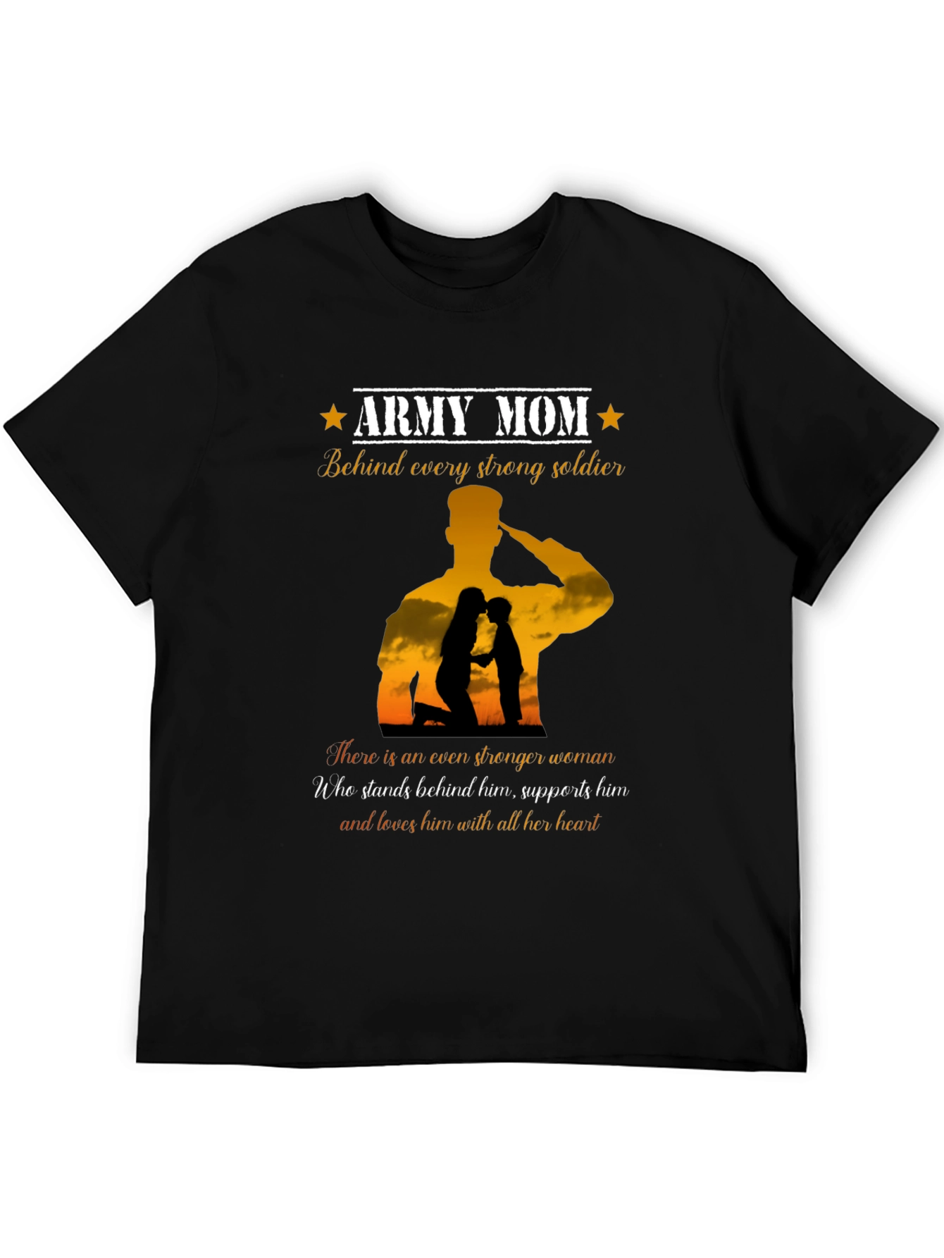 Army Mom T-Shirt - Strong Soldier Support
