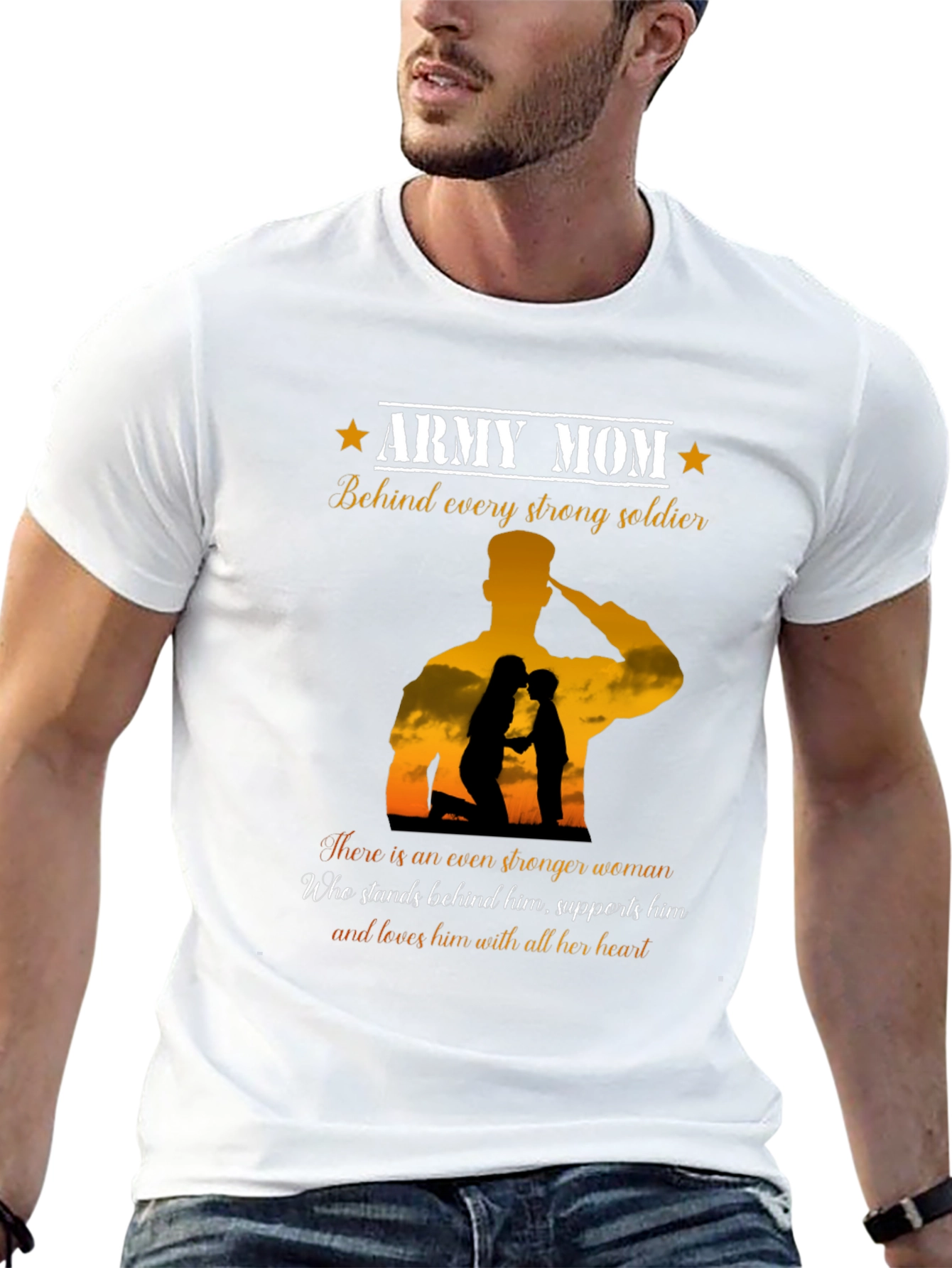 Army Mom T-Shirt - Strong Soldier Support