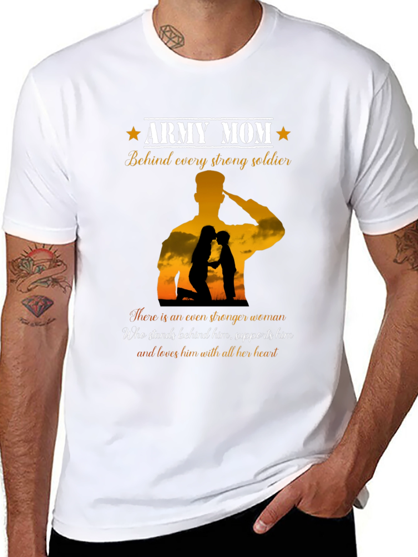 Army Mom T-Shirt - Strong Soldier Support