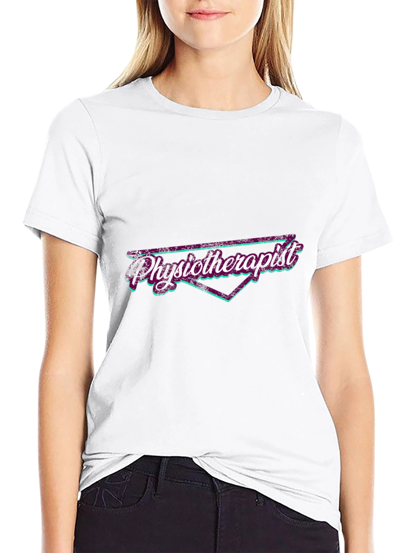 Retro Physiotherapist Graphic T-Shirt - Black