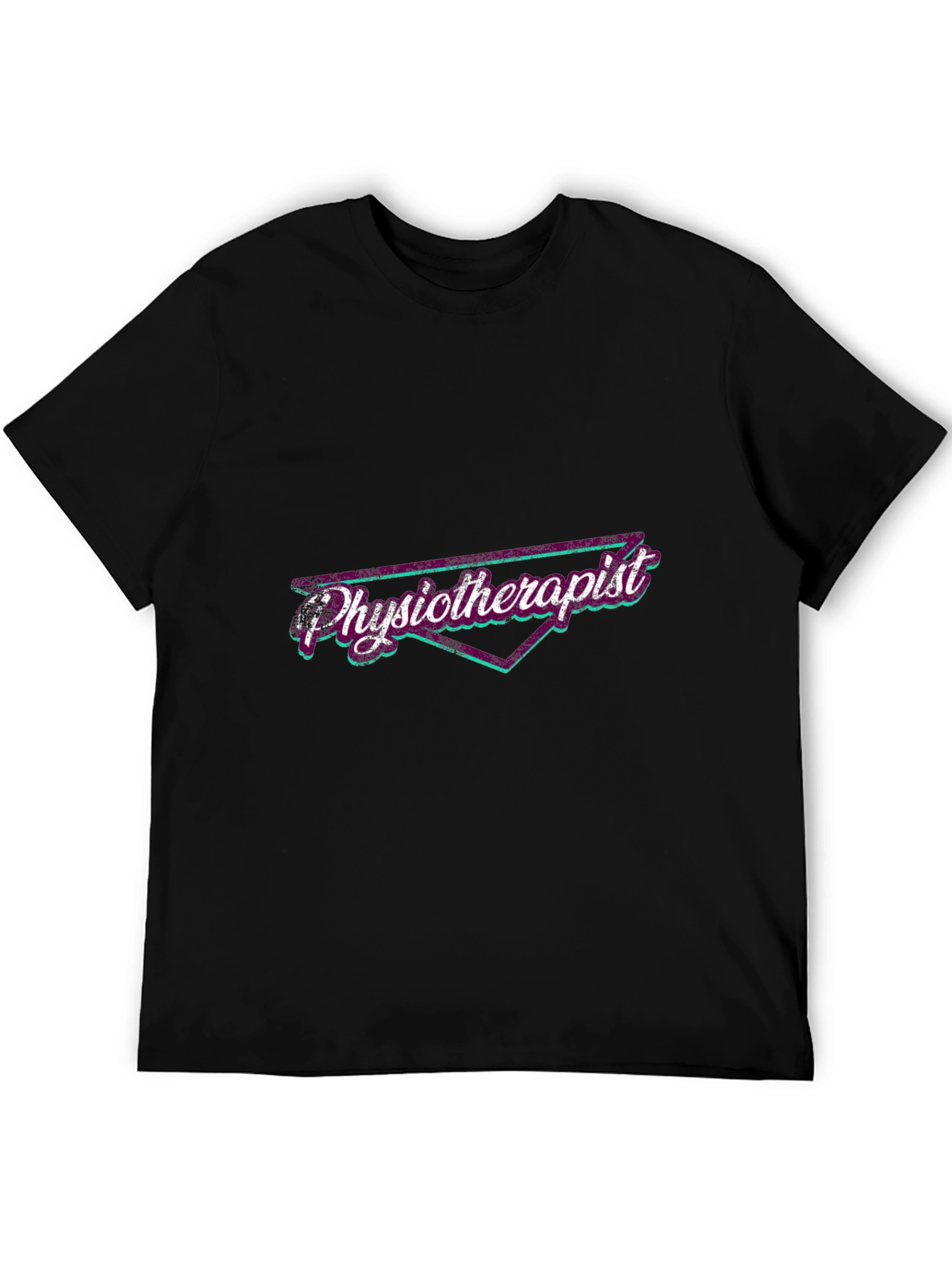Retro Physiotherapist Graphic T-Shirt - Black