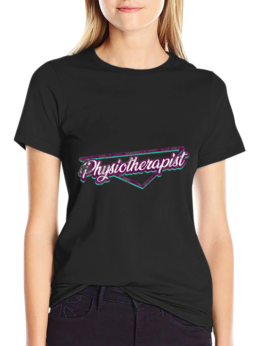Retro Physiotherapist Graphic T-Shirt - Black