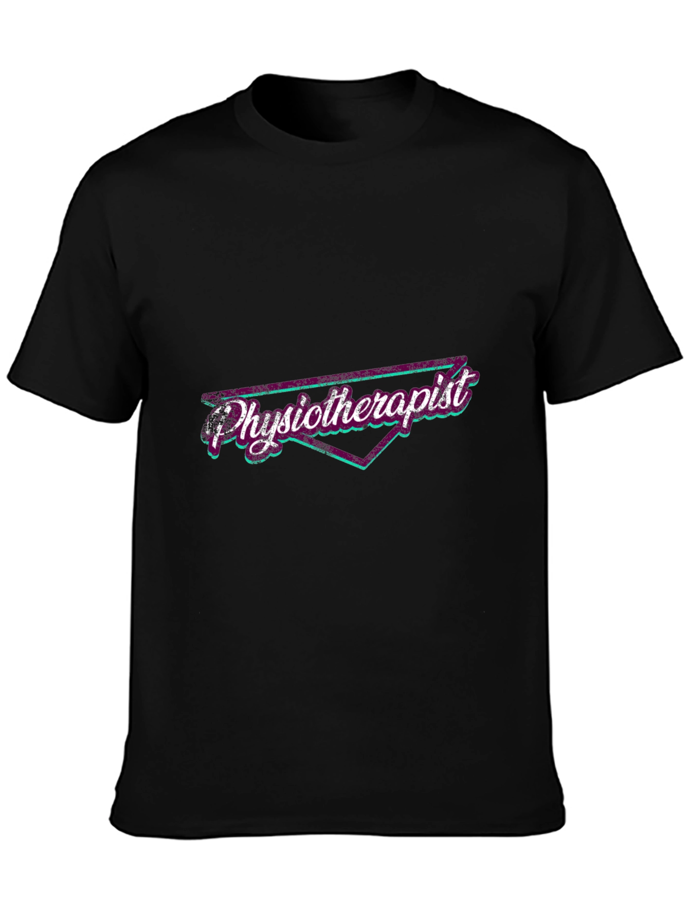 Retro Physiotherapist Graphic T-Shirt - Black