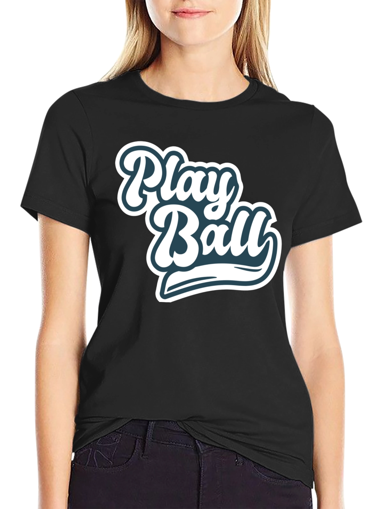 Play Ball Graphic Tee - Black