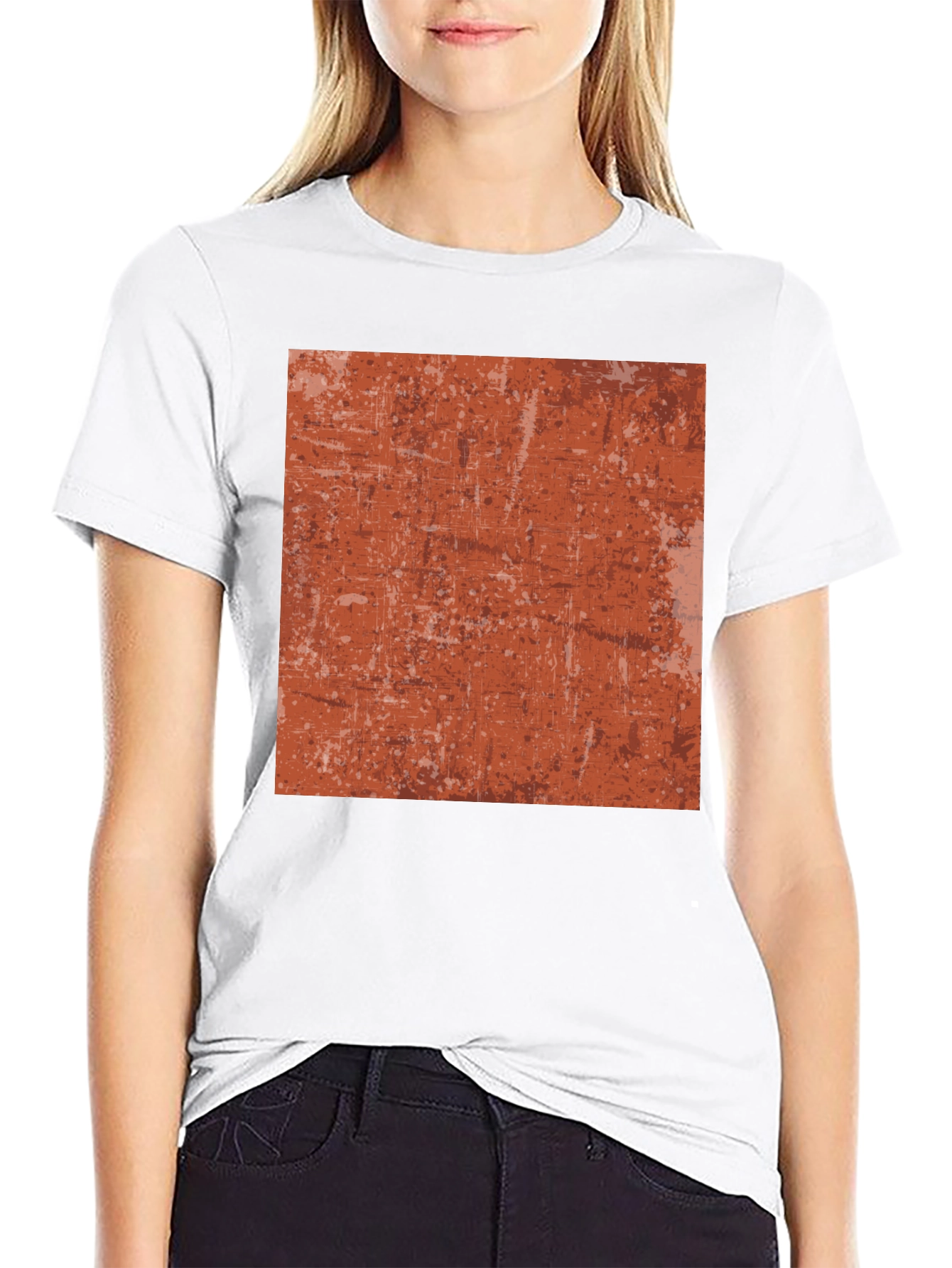 Distressed Texture Graphic Tee - Black