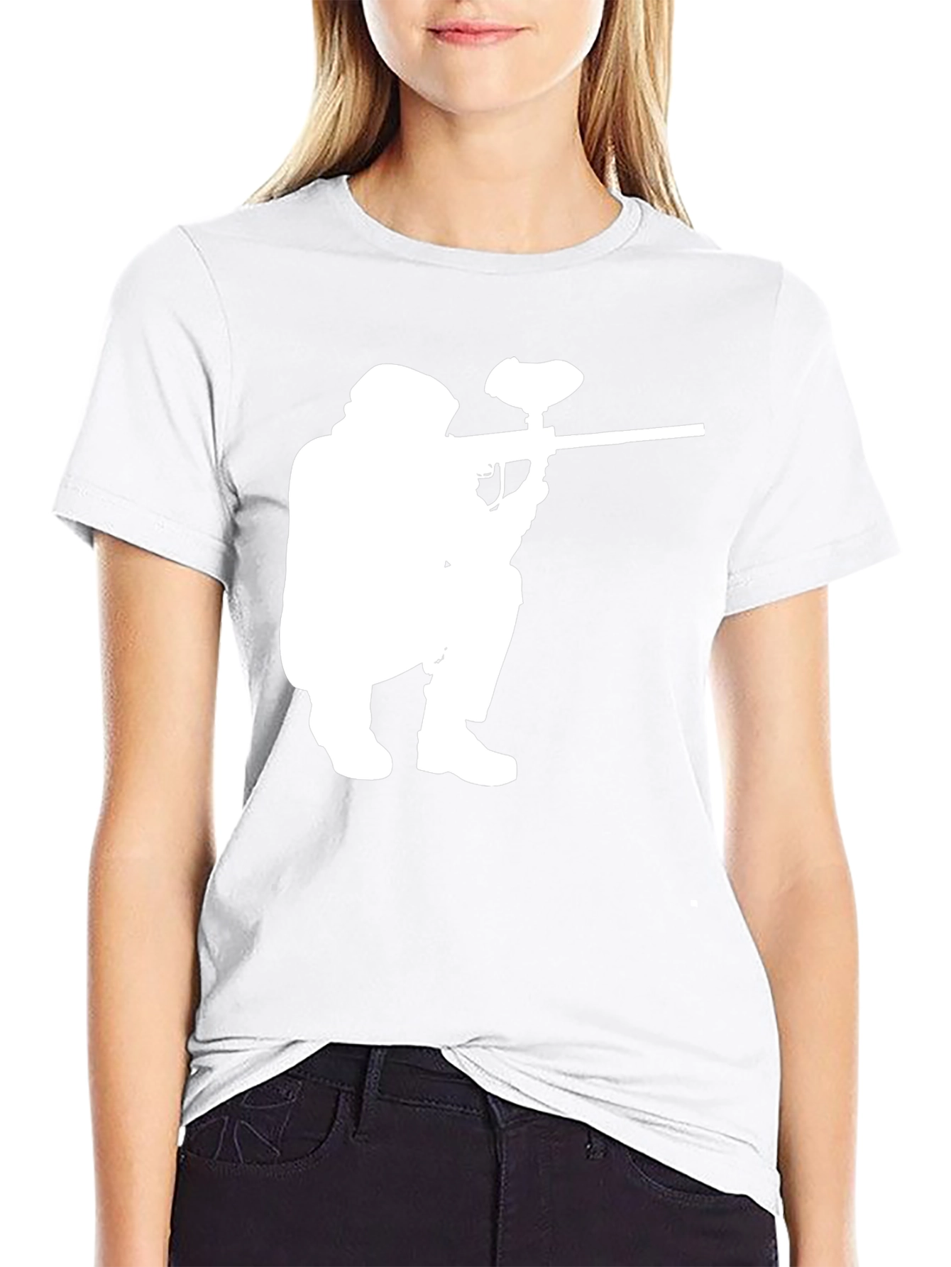 Paintball Player Graphic Tee - Black Cotton T-Shirt
