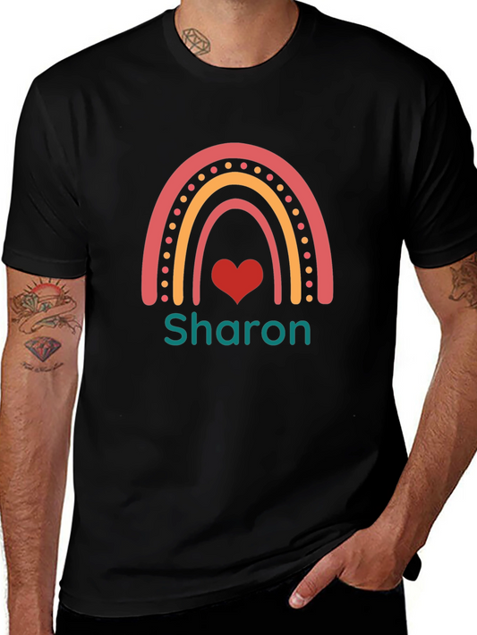 Personalized Rainbow Heart T-Shirt - Sharon