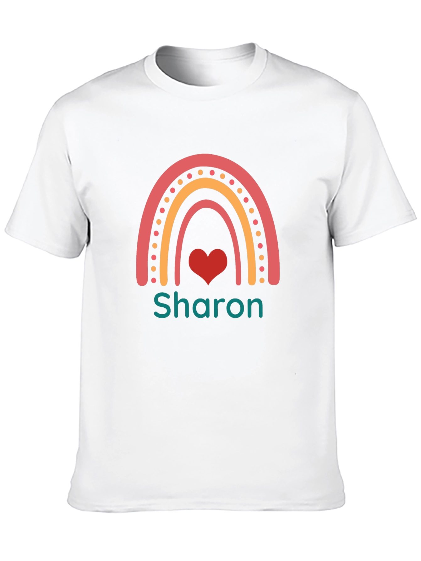 Personalized Rainbow Heart T-Shirt - Sharon