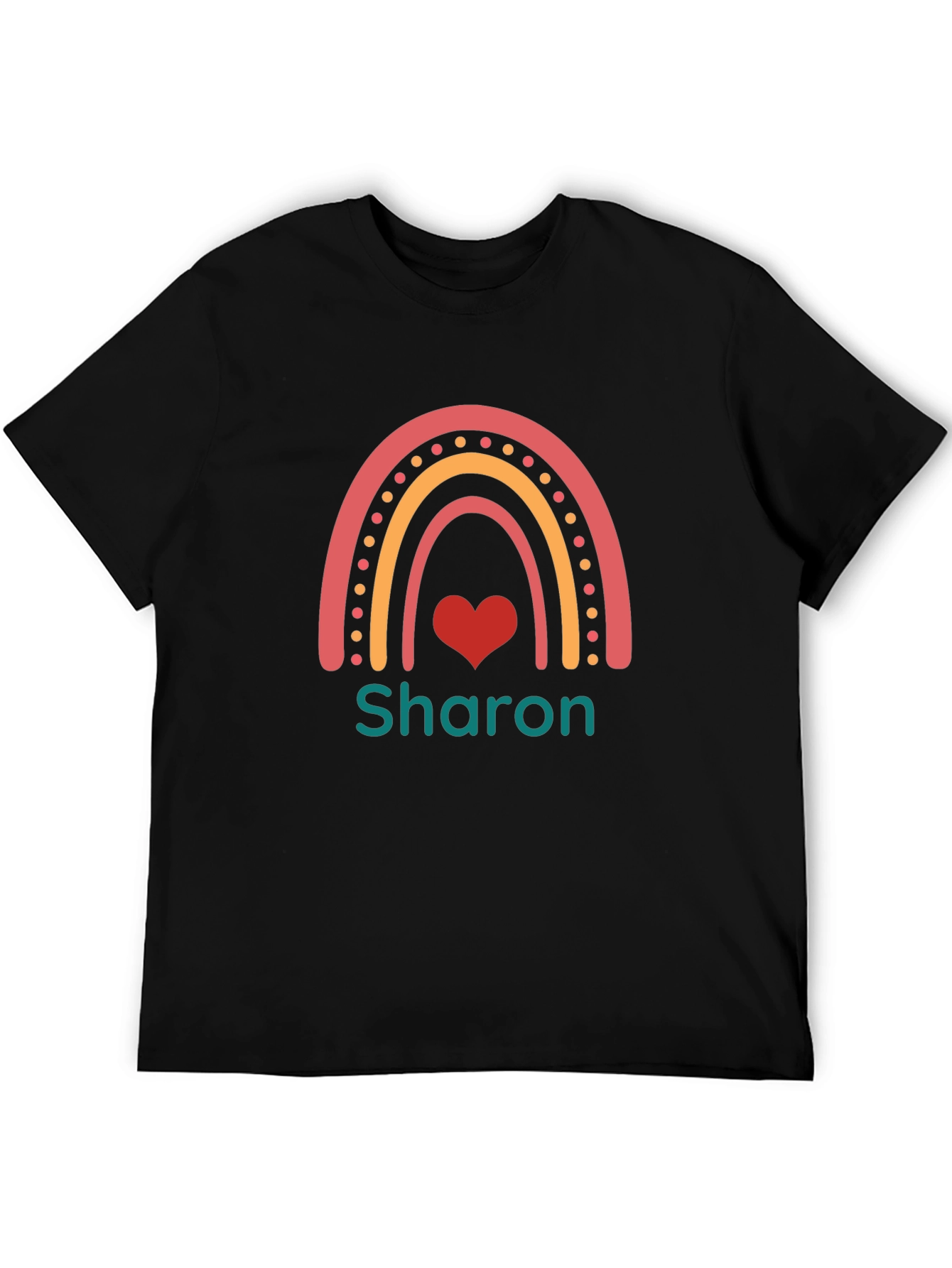 Personalized Rainbow Heart T-Shirt - Sharon