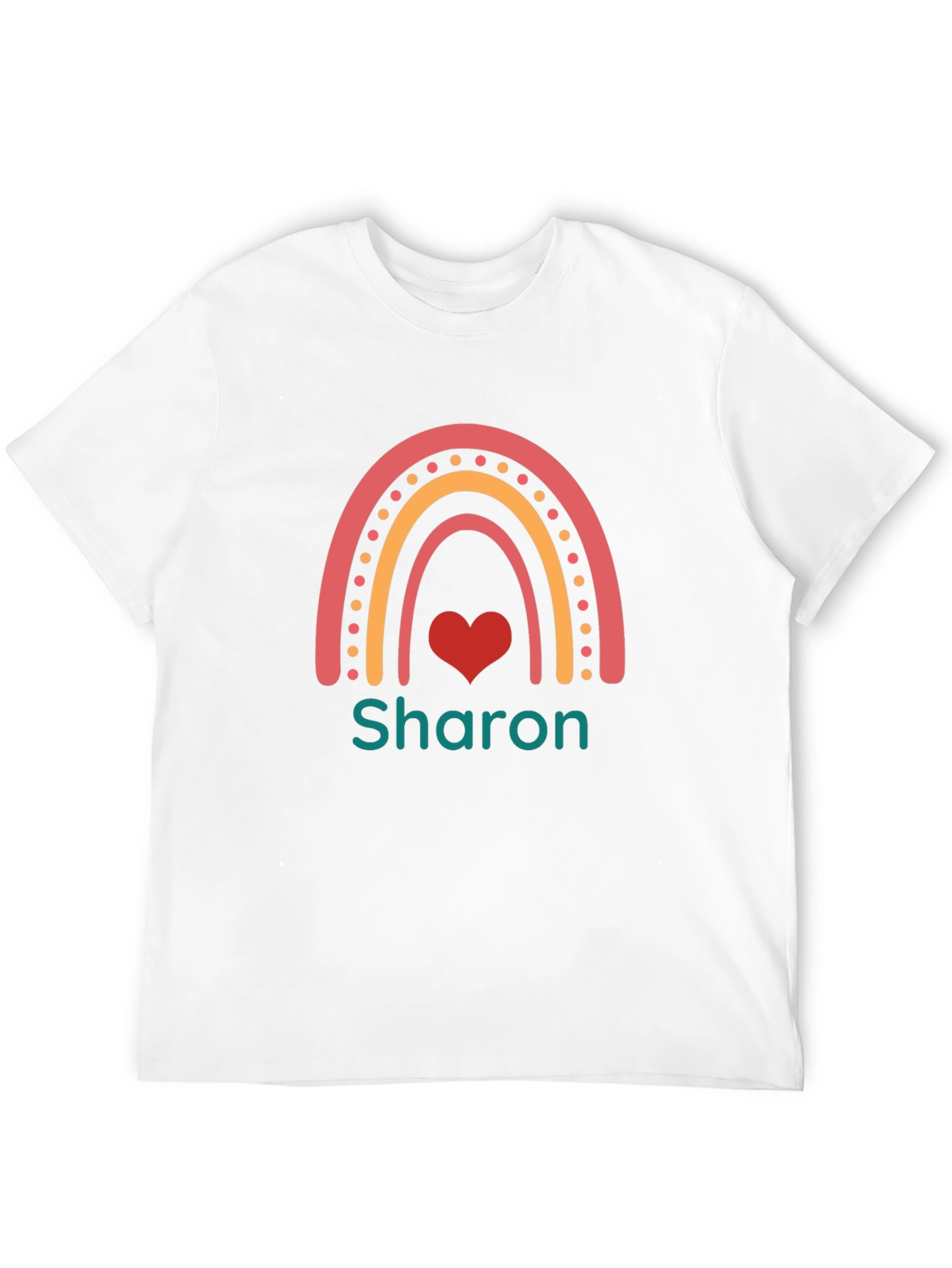Personalized Rainbow Heart T-Shirt - Sharon