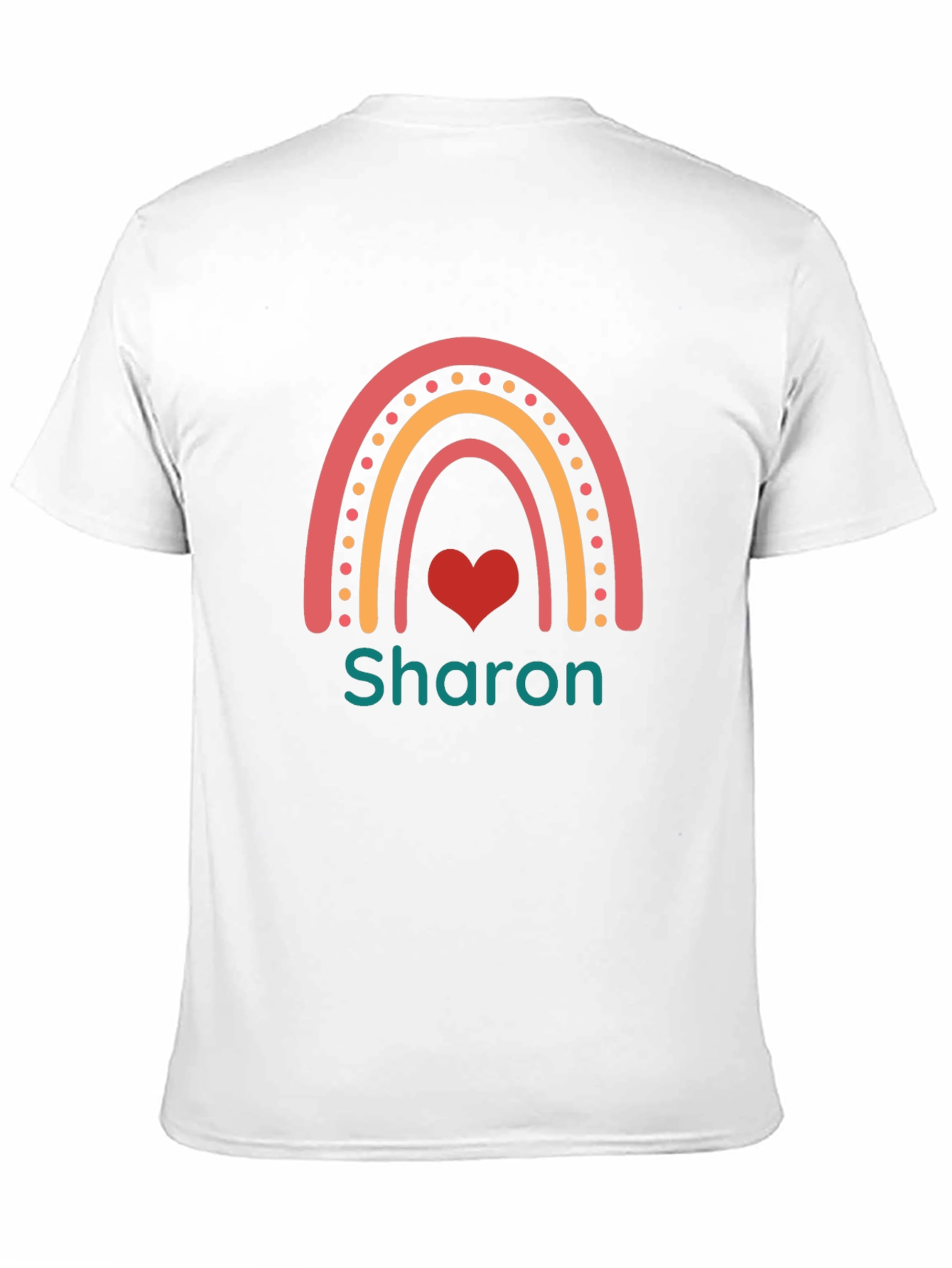 Personalized Rainbow Heart T-Shirt - Sharon