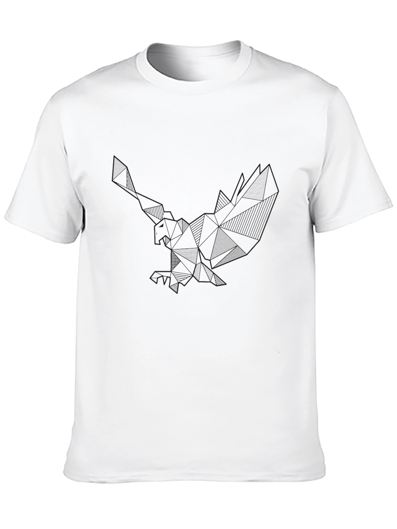Geometric Eagle Graphic Black T-Shirt