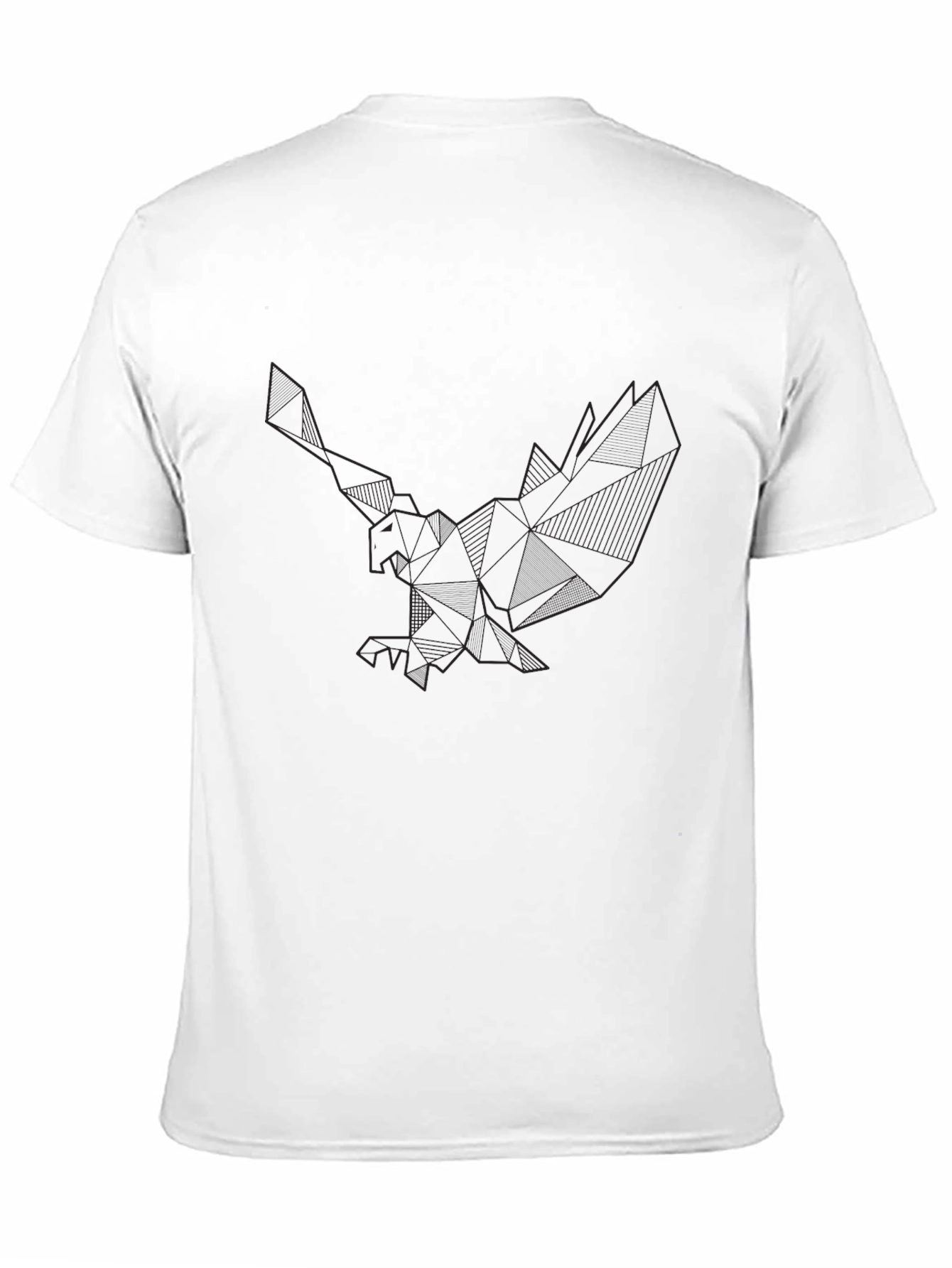 Geometric Eagle Graphic Black T-Shirt