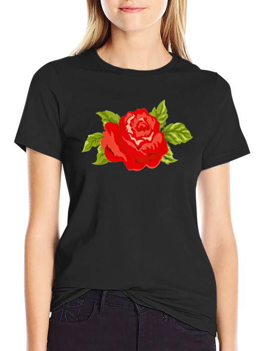 Red Rose T-Shirt - Bold Floral Graphic Tee