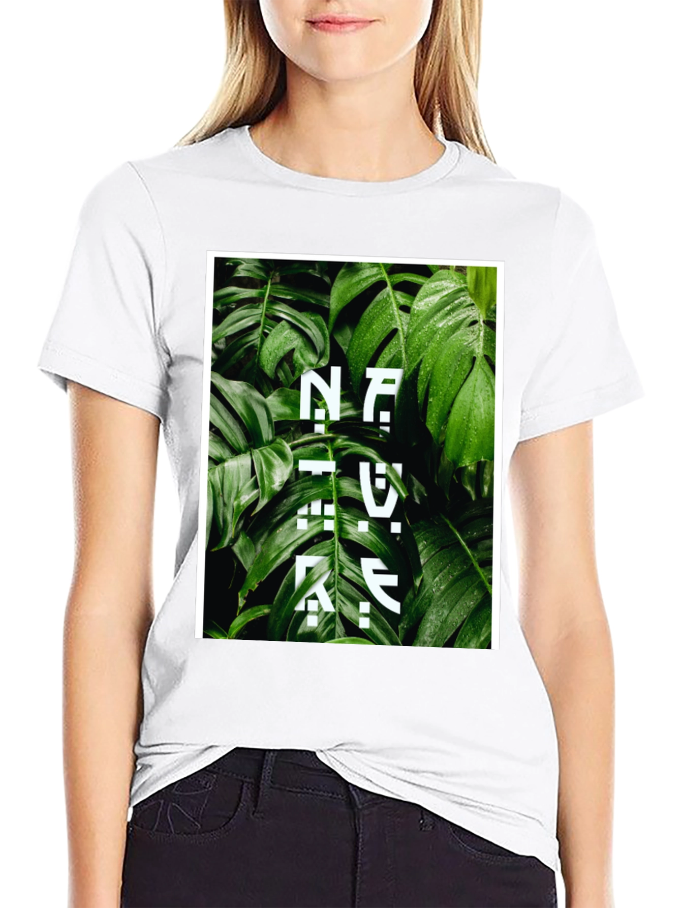 Nature Inspired Graphic Tee - Stylish Black Cotton T-Shirt