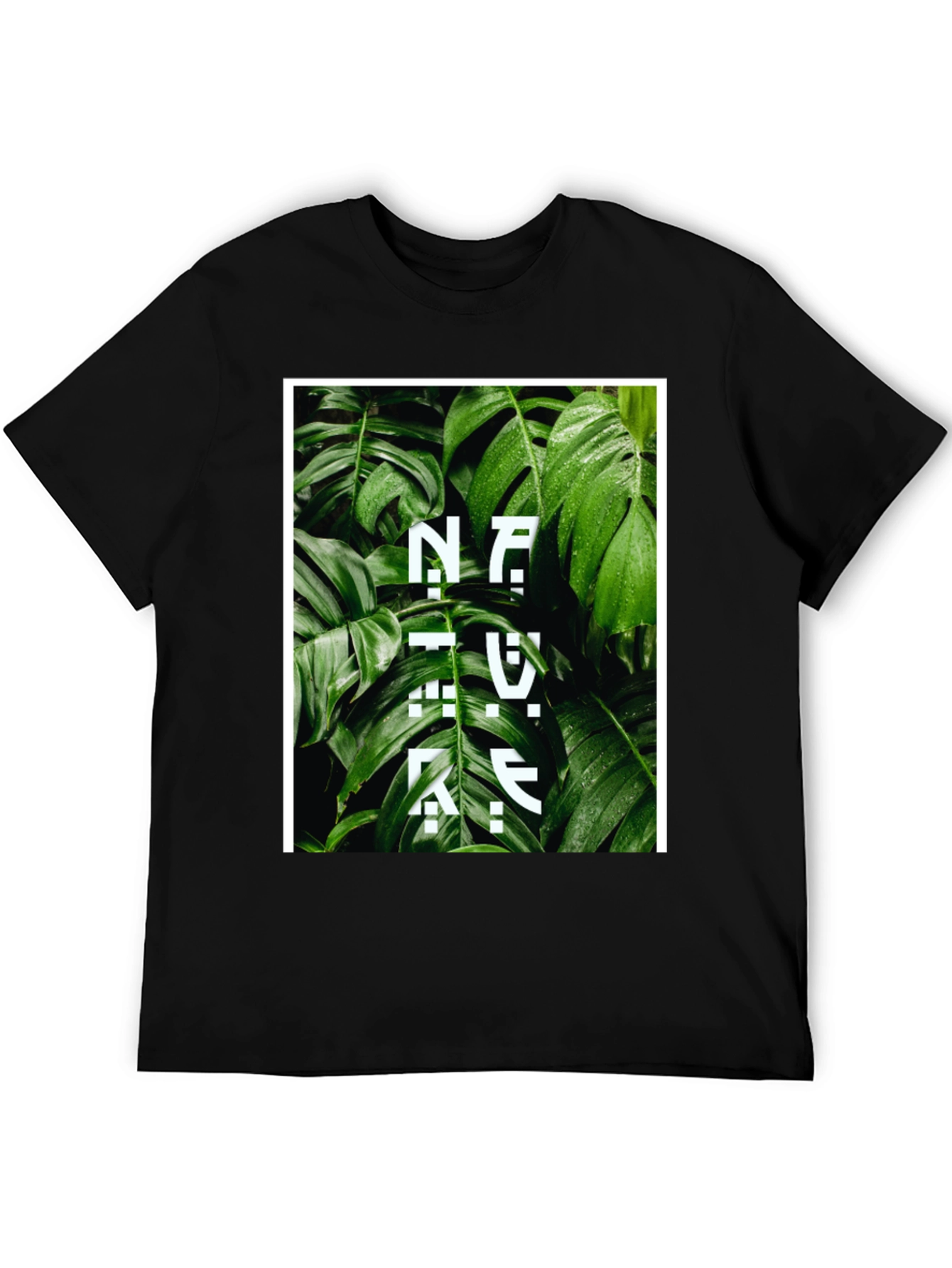 Nature Inspired Graphic Tee - Stylish Black Cotton T-Shirt