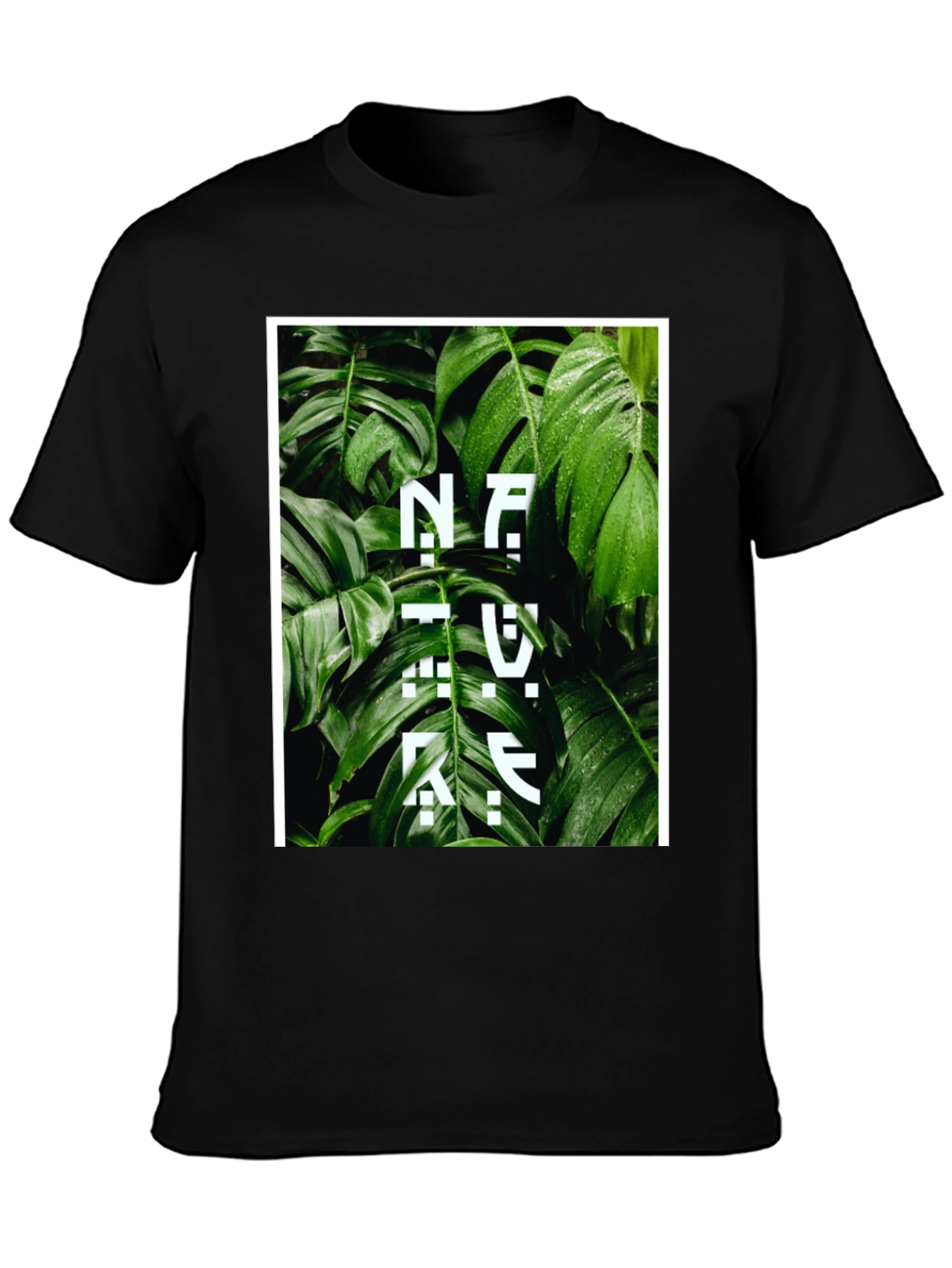Nature Inspired Graphic Tee - Stylish Black Cotton T-Shirt
