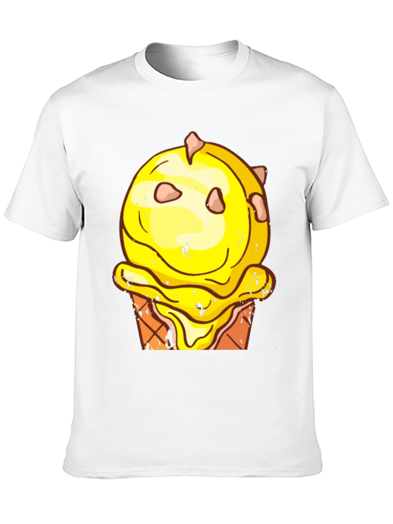 Ice Cream Cone Graphic Tee - Black Cotton T-Shirt