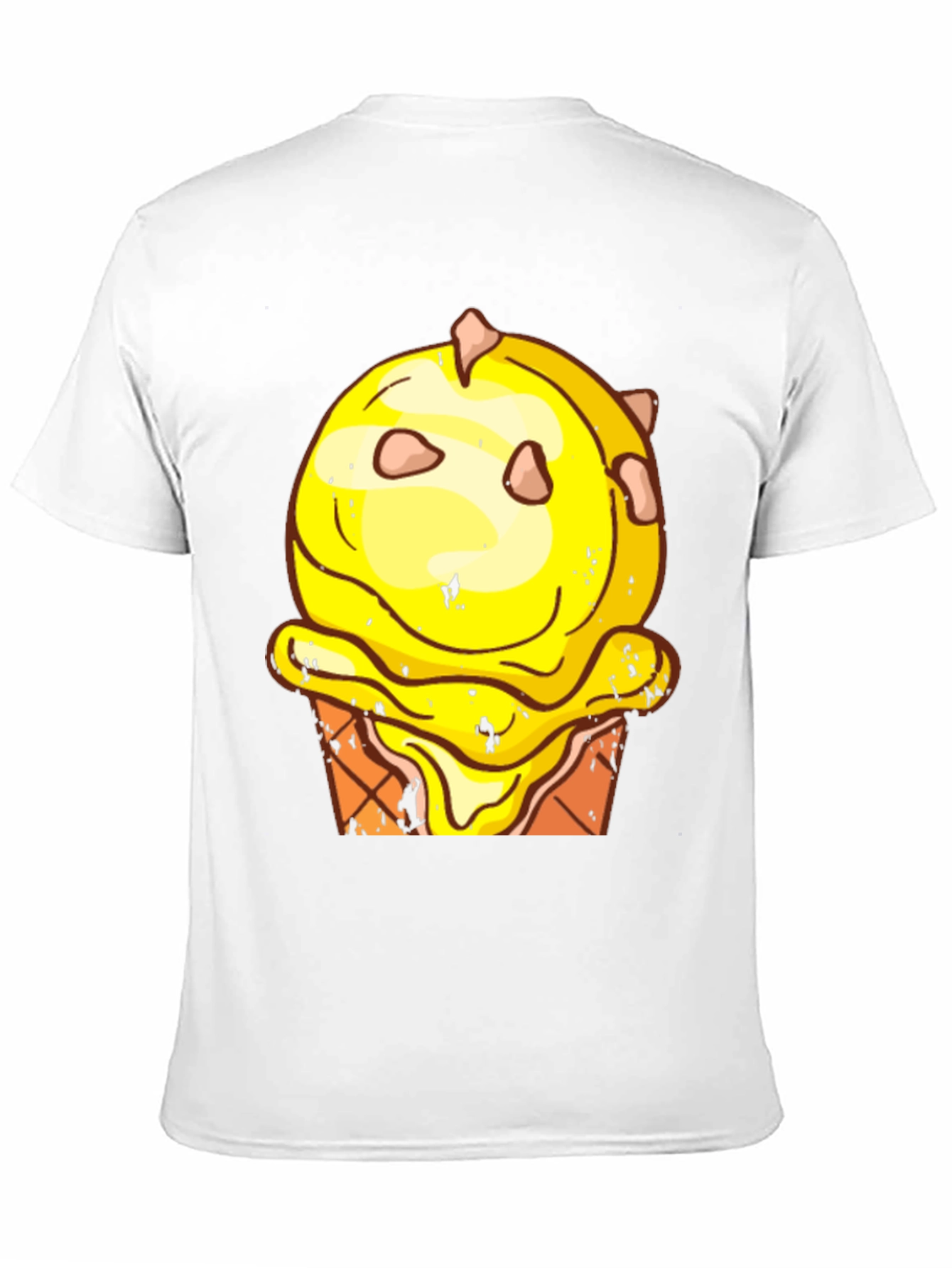 Ice Cream Cone Graphic Tee - Black Cotton T-Shirt
