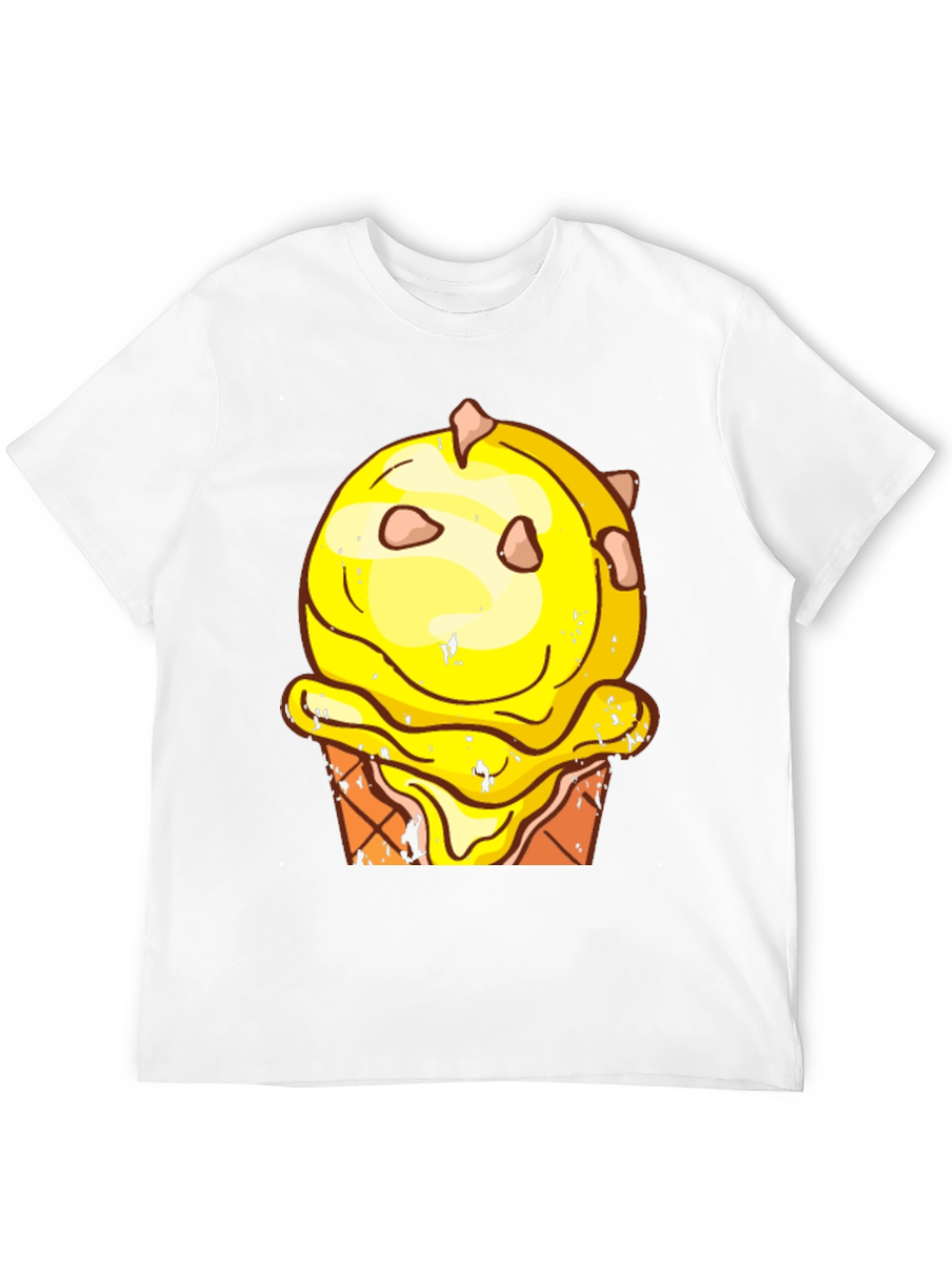Ice Cream Cone Graphic Tee - Black Cotton T-Shirt