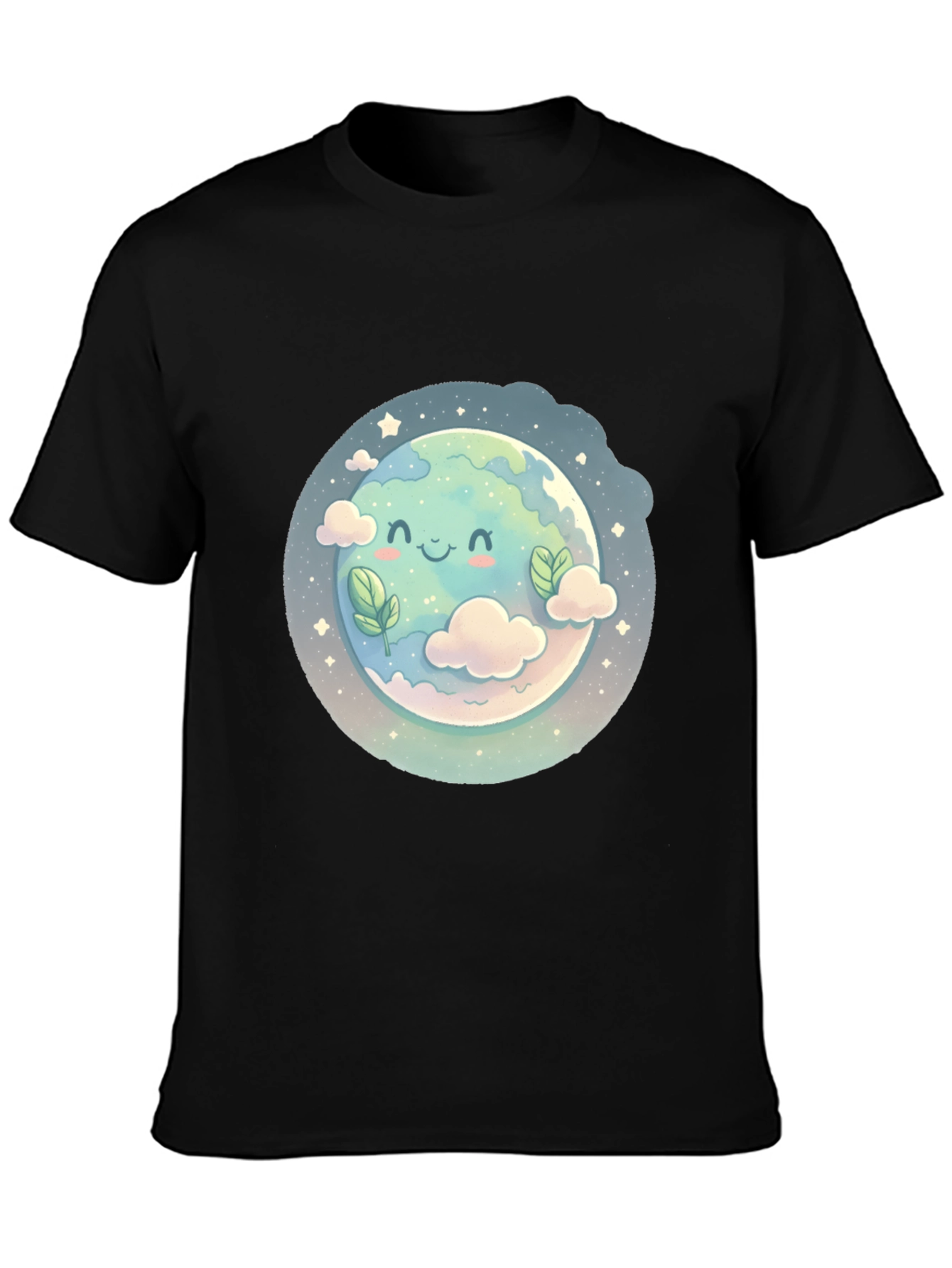 Cute Earth Cartoon Graphic T-Shirt
