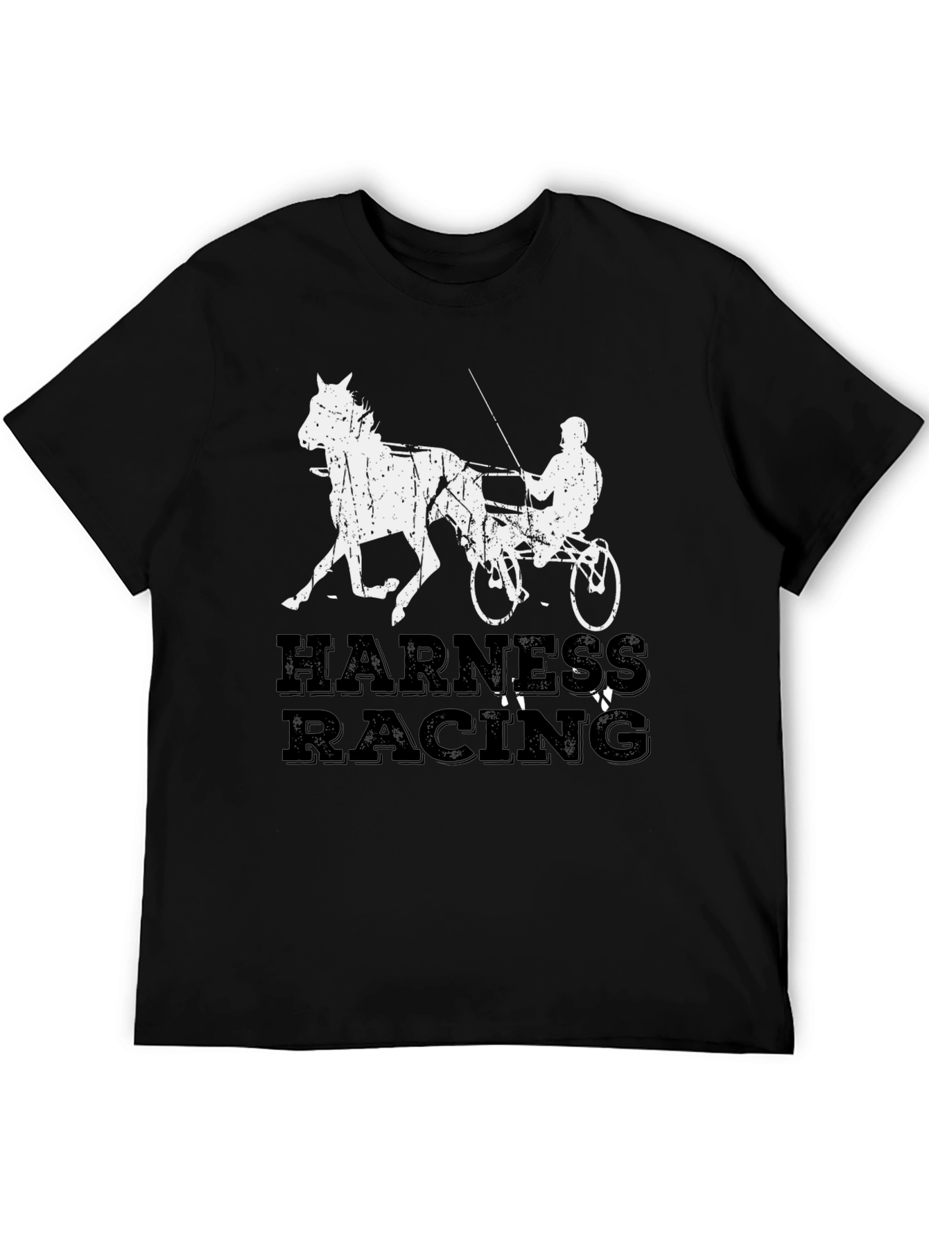 Harness Racing Graphic Tee - Black Cotton