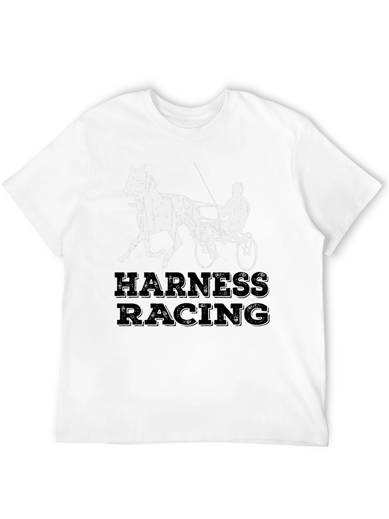 Harness Racing Graphic Tee - Black Cotton