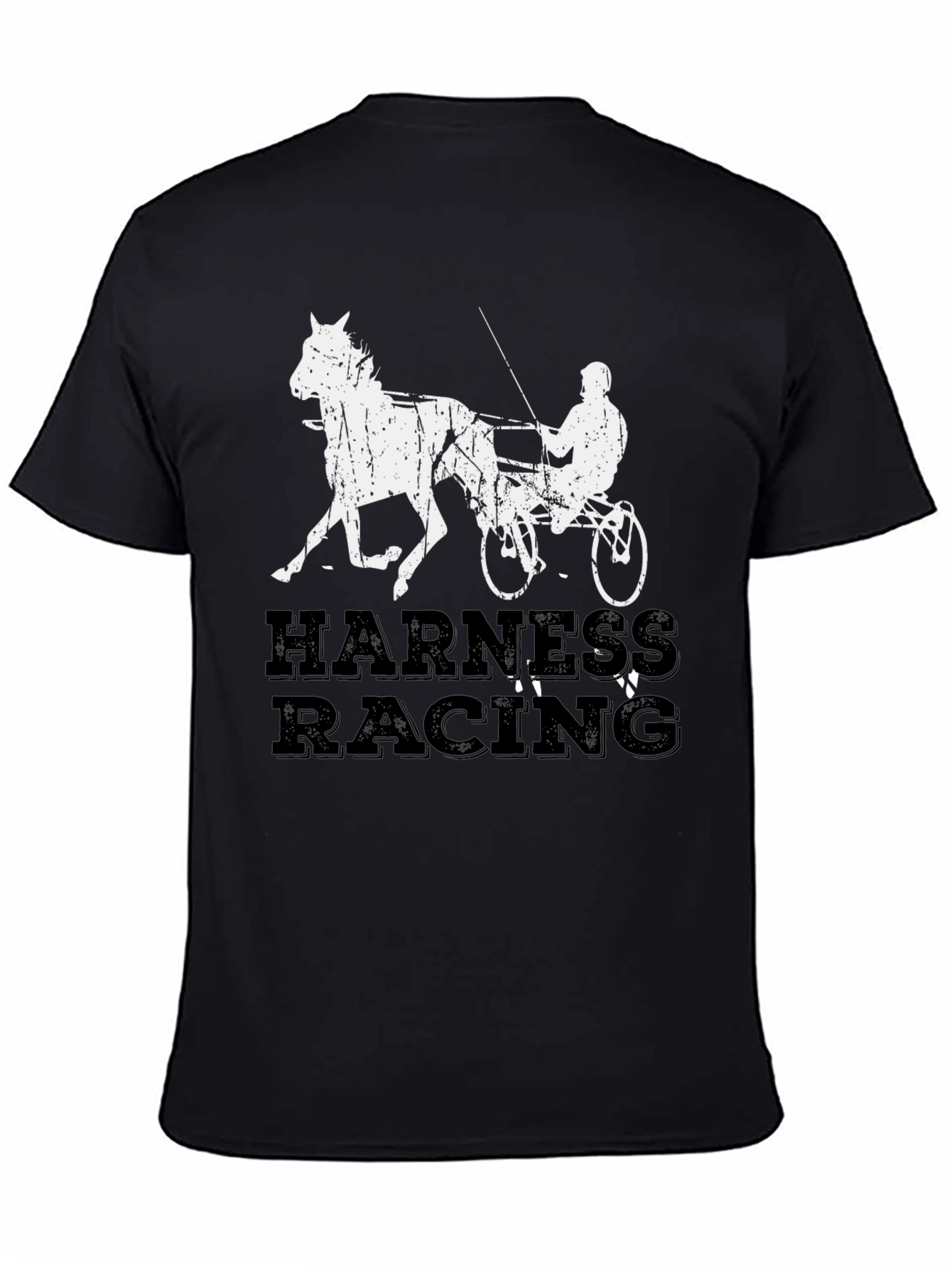 Harness Racing Graphic Tee - Black Cotton