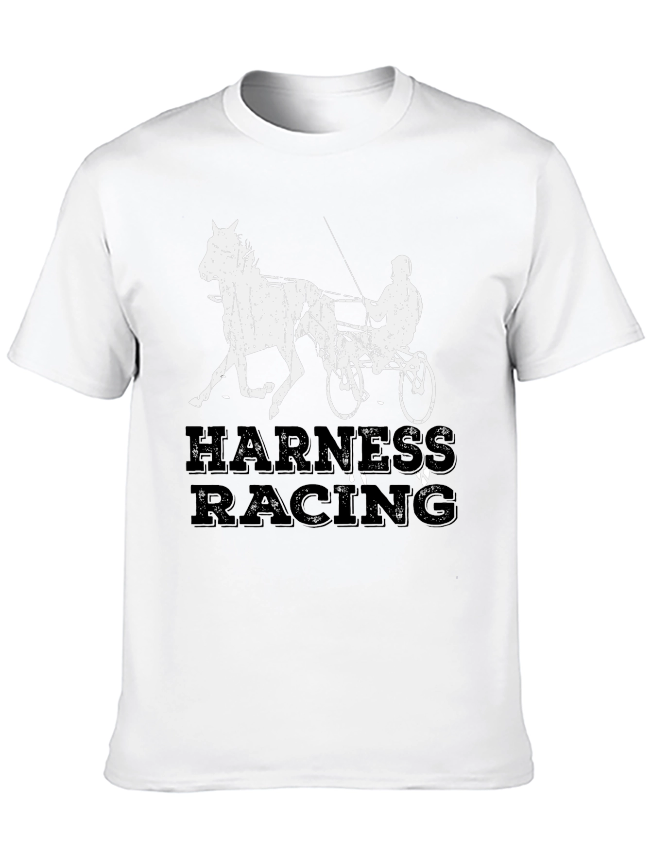 Harness Racing Graphic Tee - Black Cotton