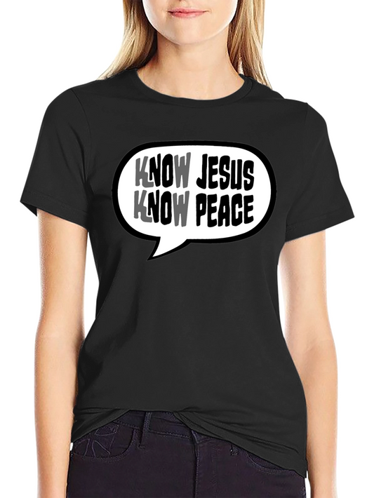Know Jesus Know Peace Black T-Shirt Christian Graphic Tee