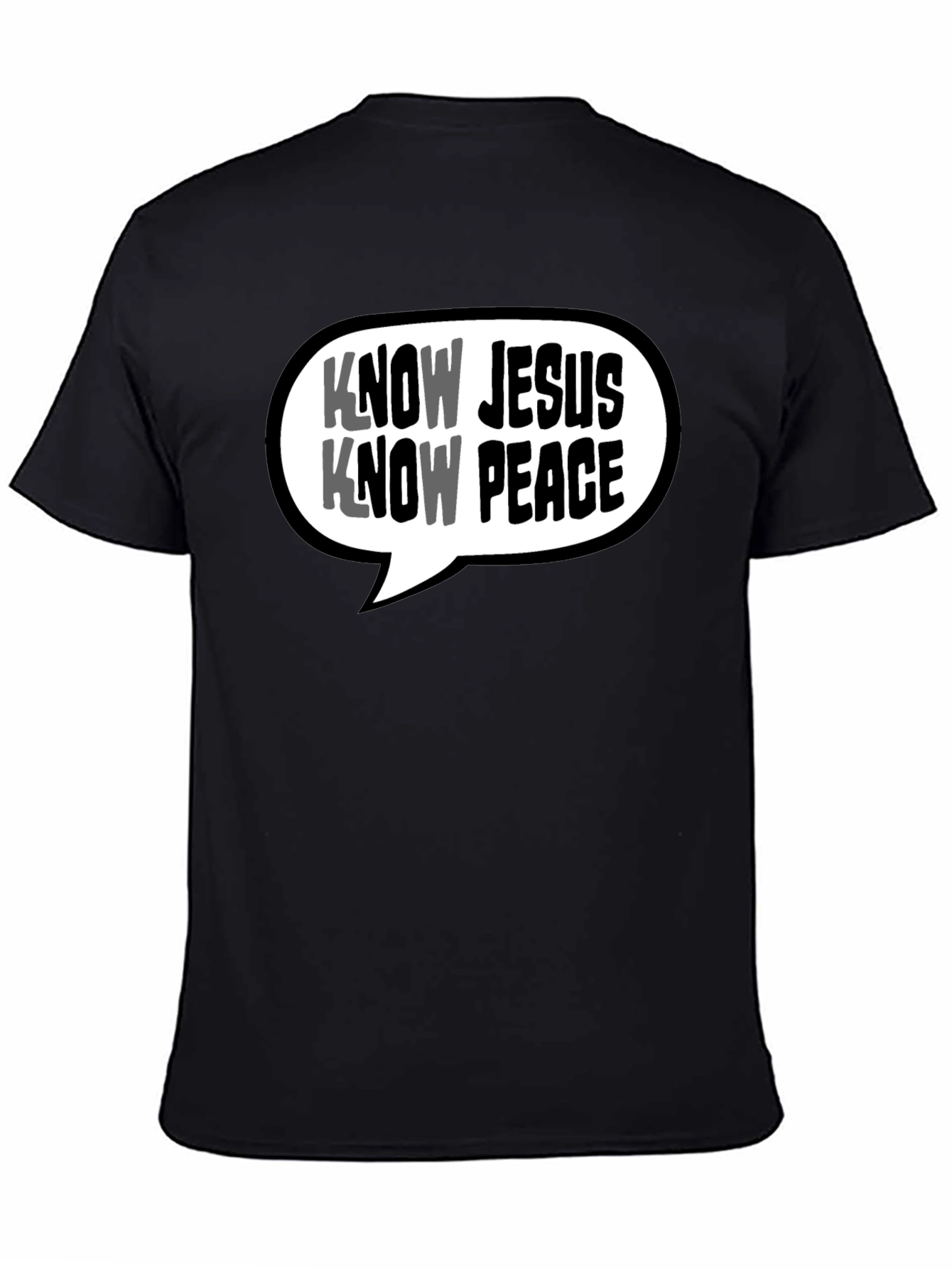 Know Jesus Know Peace Black T-Shirt Christian Graphic Tee