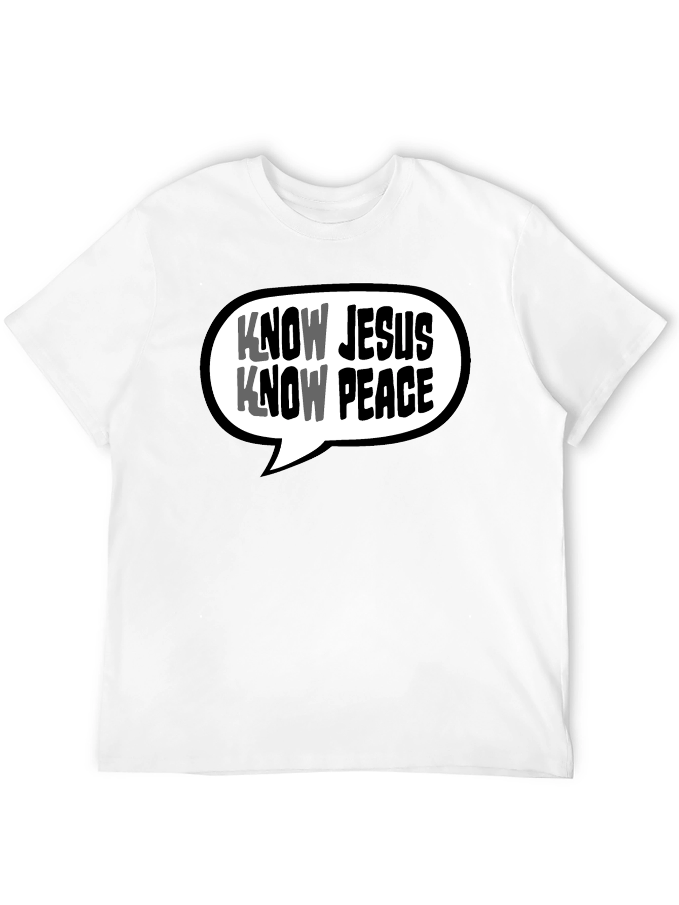 Know Jesus Know Peace Black T-Shirt Christian Graphic Tee