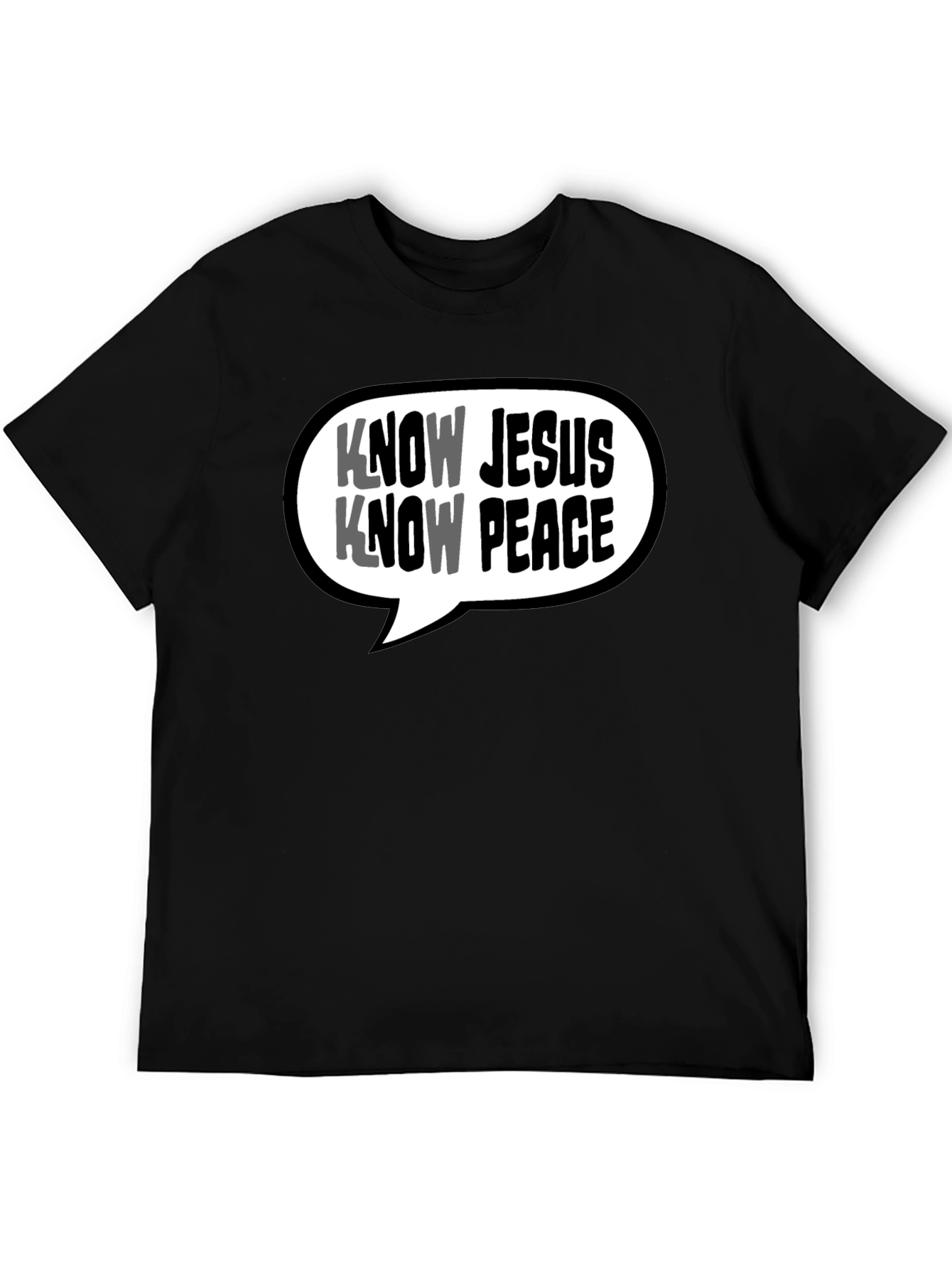 Know Jesus Know Peace Black T-Shirt Christian Graphic Tee