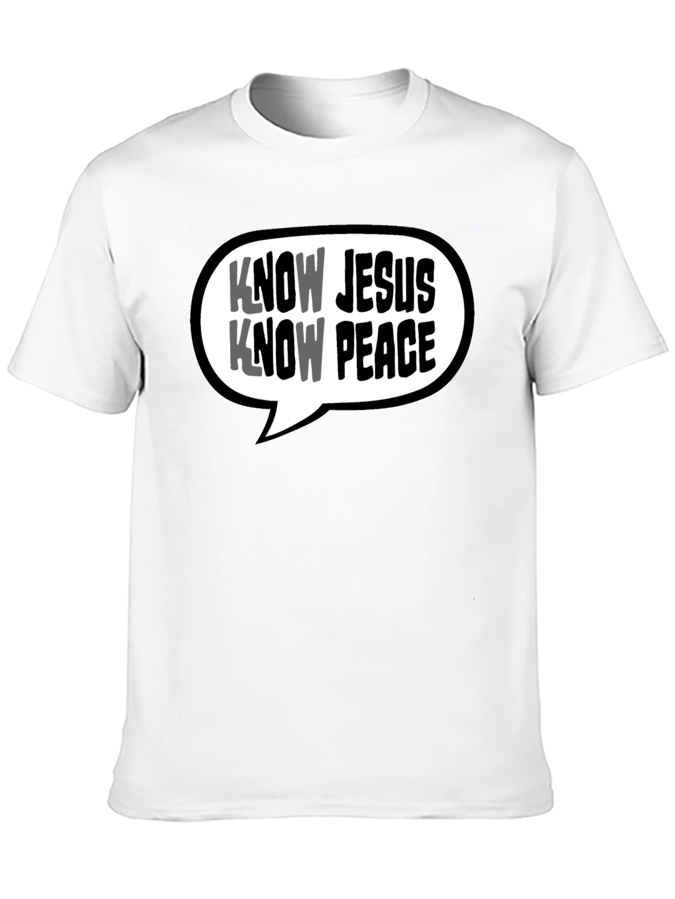 Know Jesus Know Peace Black T-Shirt Christian Graphic Tee