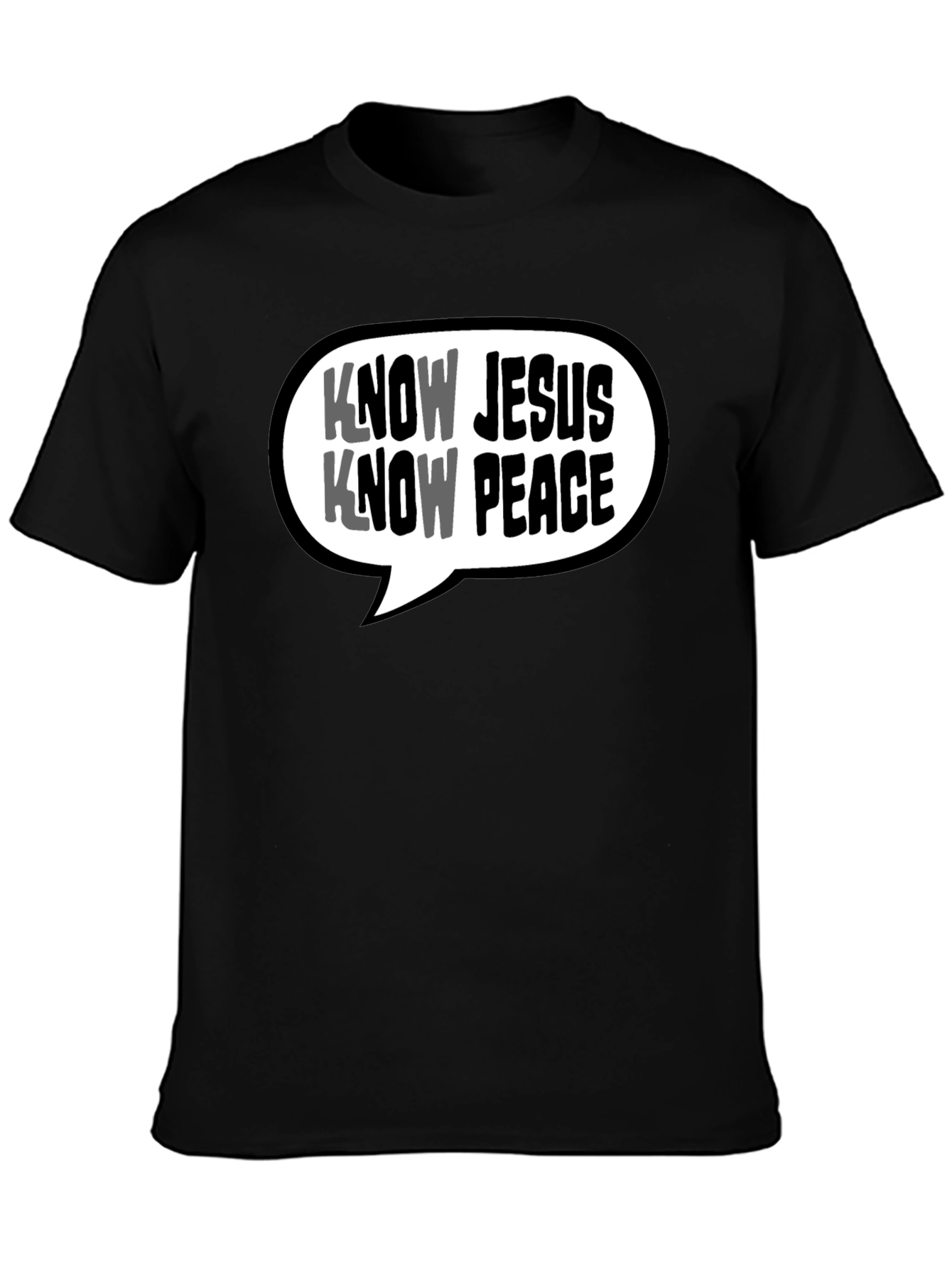Know Jesus Know Peace Black T-Shirt Christian Graphic Tee
