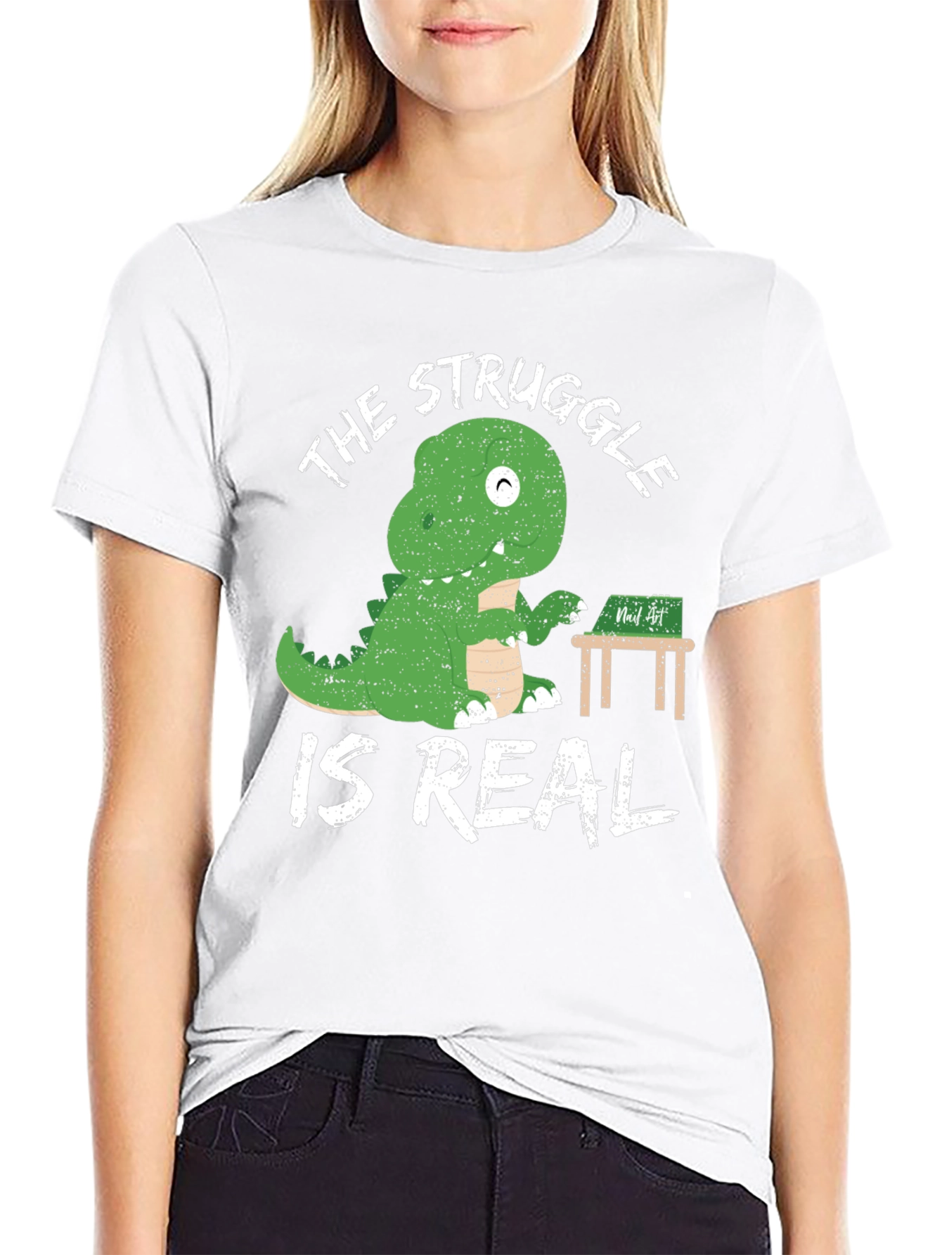 Dinosaur Writer T-Shirt The Struggle is Real Funny Tee