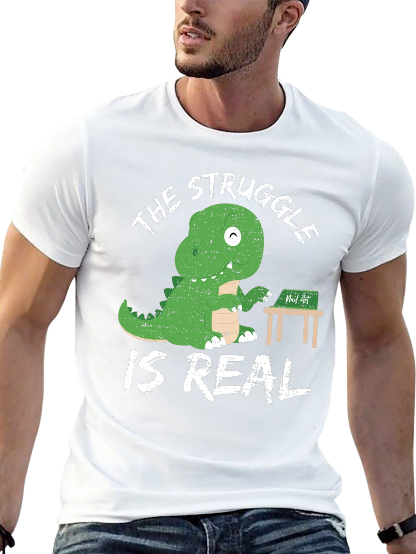 Dinosaur Writer T-Shirt The Struggle is Real Funny Tee