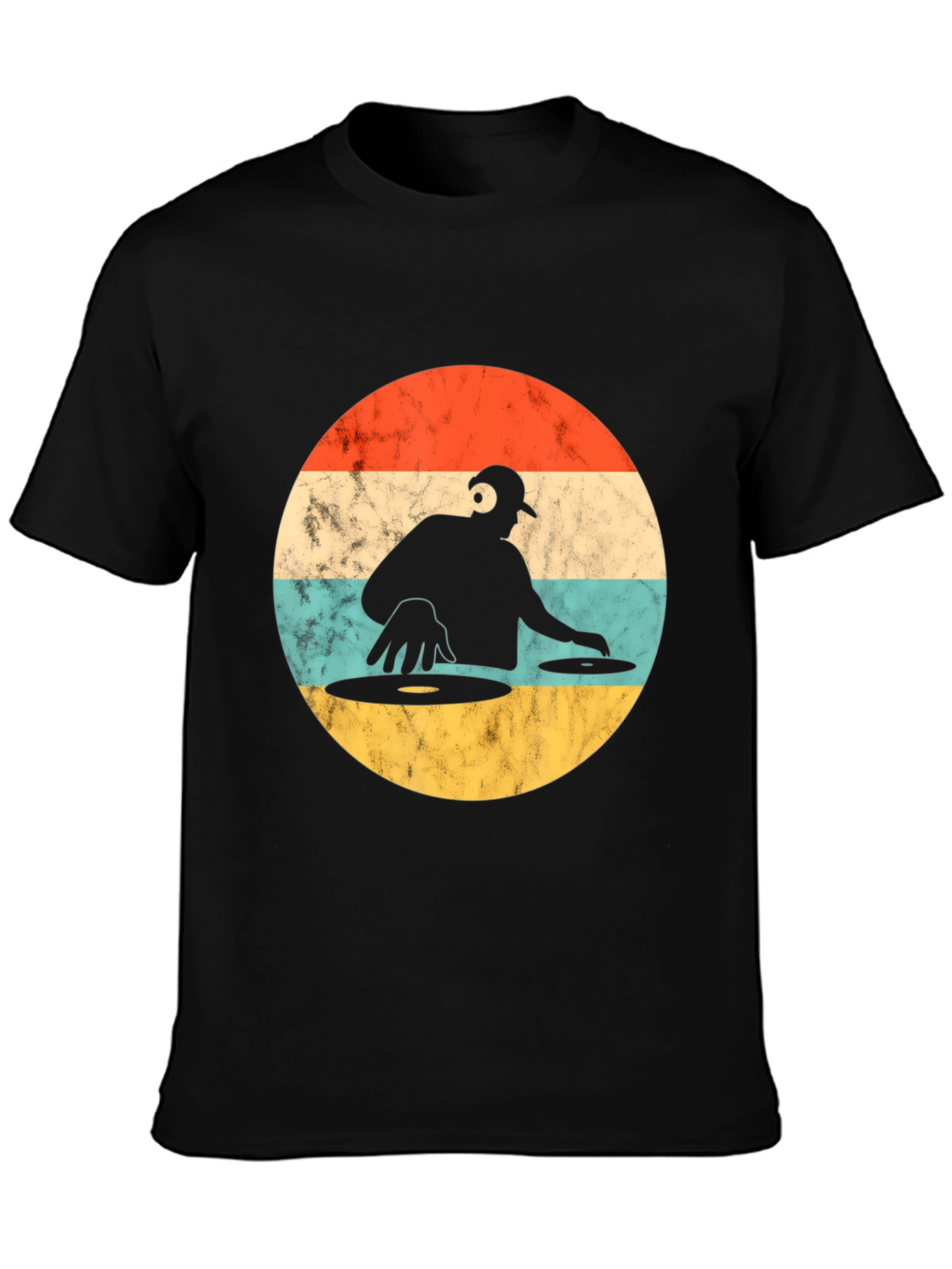 Retro DJ Graphic T-Shirt - Turntable Design