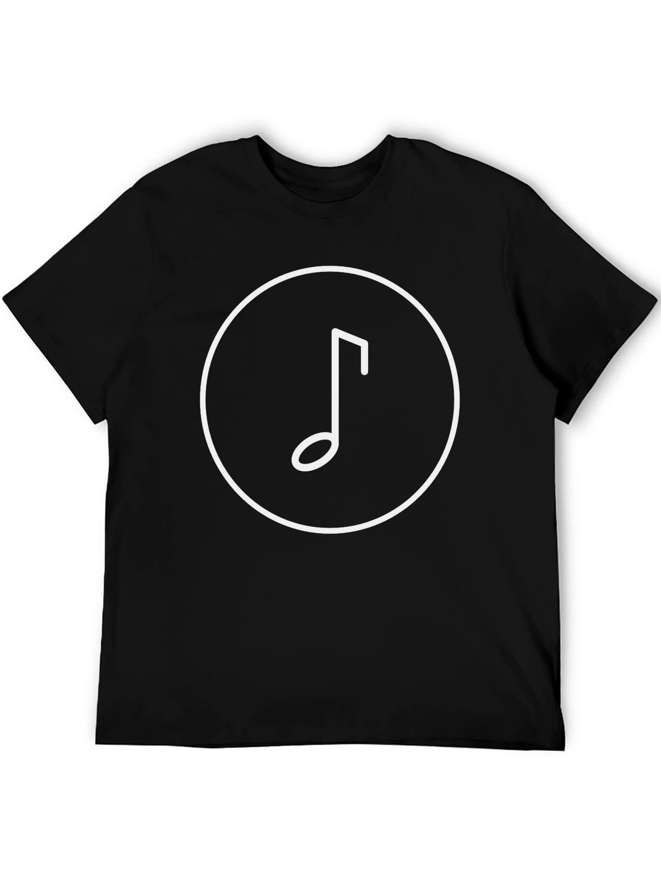 Music Note Graphic T-Shirt - Black