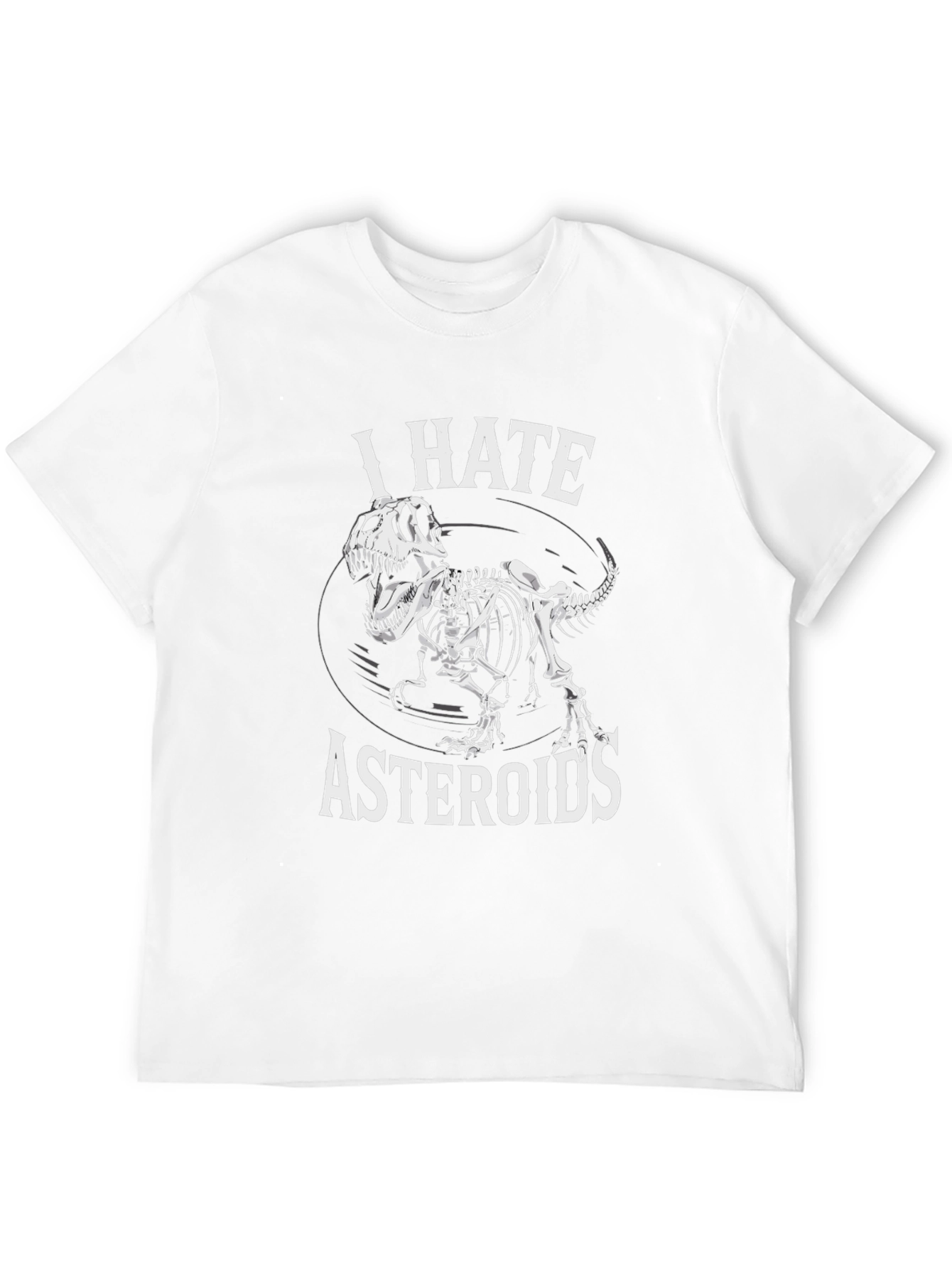I Hate Asteroids Dinosaur Skeleton Graphic T-Shirt